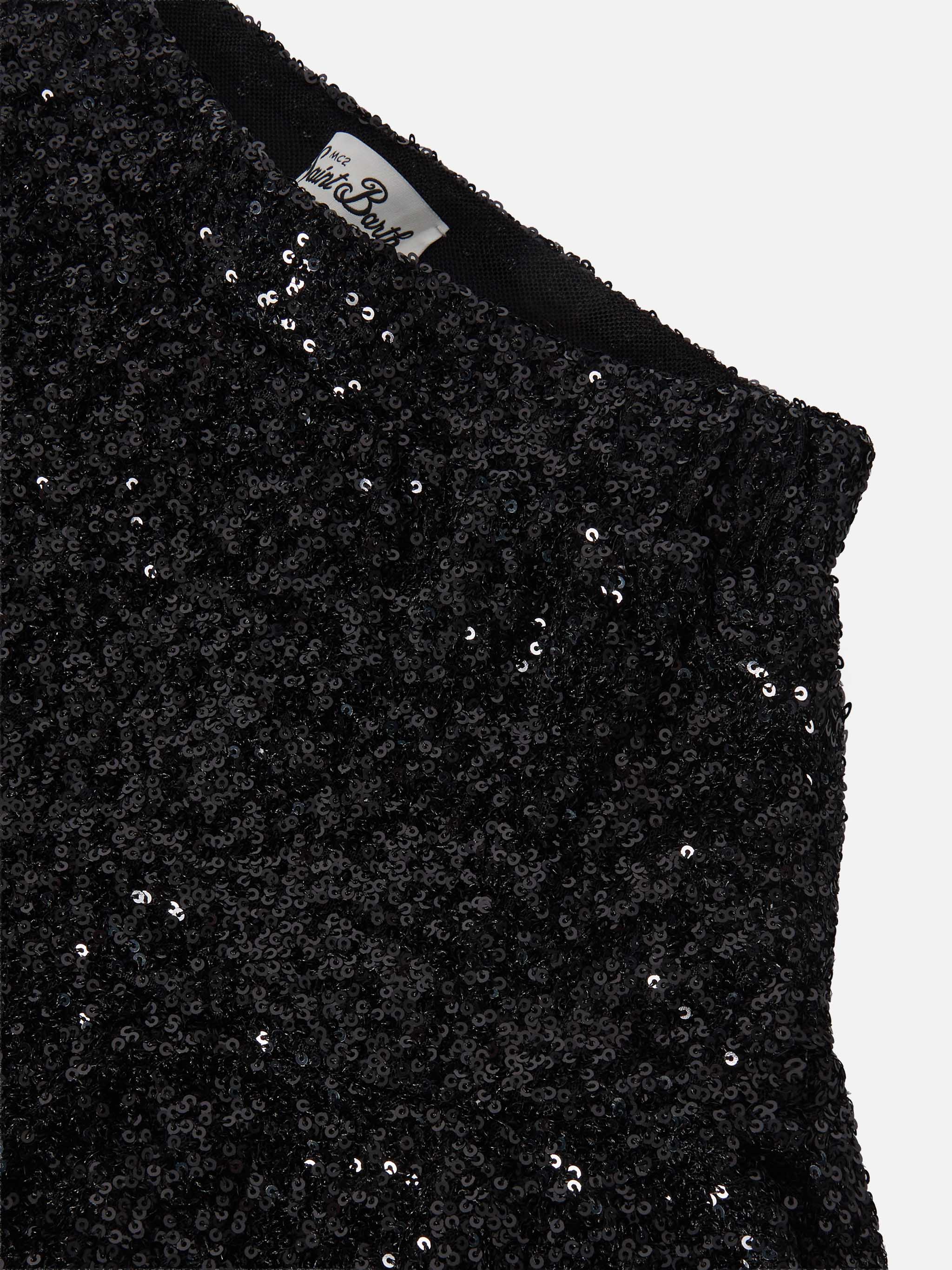 Eivissa Jr Sequin Ruffle Mini Skirt Black
