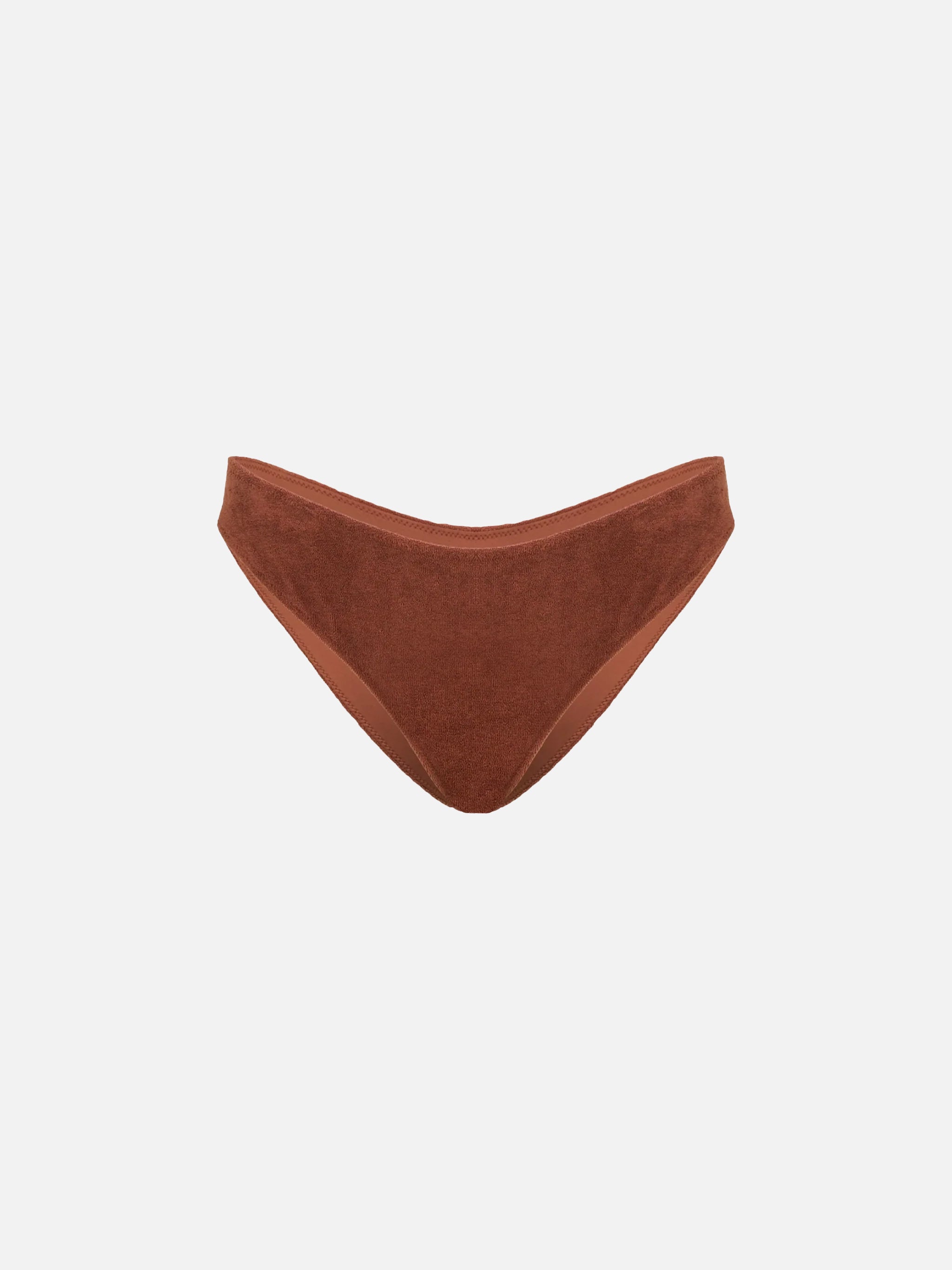 Brown Elise Terry Swim Briefs Bottom