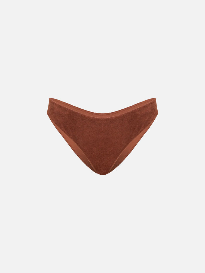 Brown Elise Terry Swim Briefs Bottom