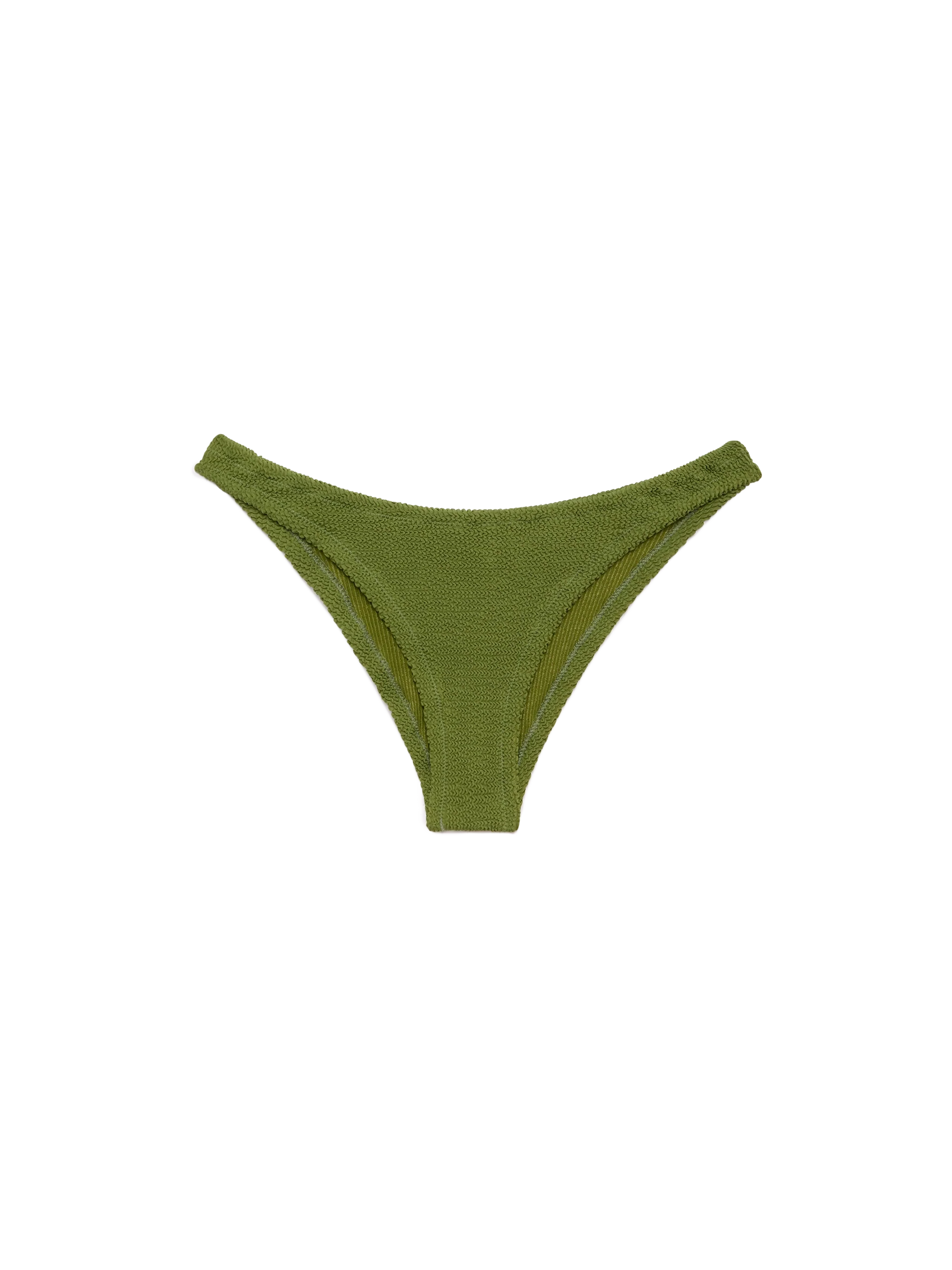 Elise Classic Military Green Crinkle Swim Briefs Bottom