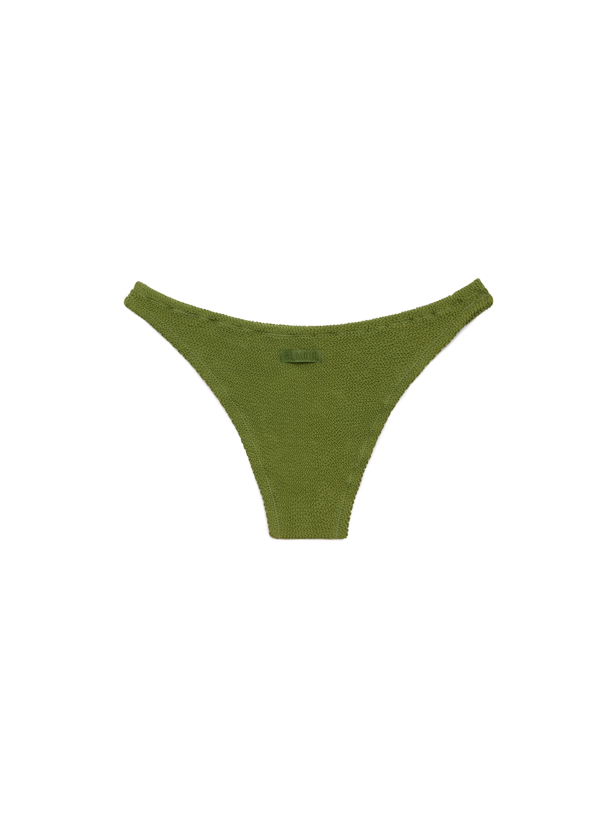 Elise Classic Military Green Crinkle Swim Briefs Bottom