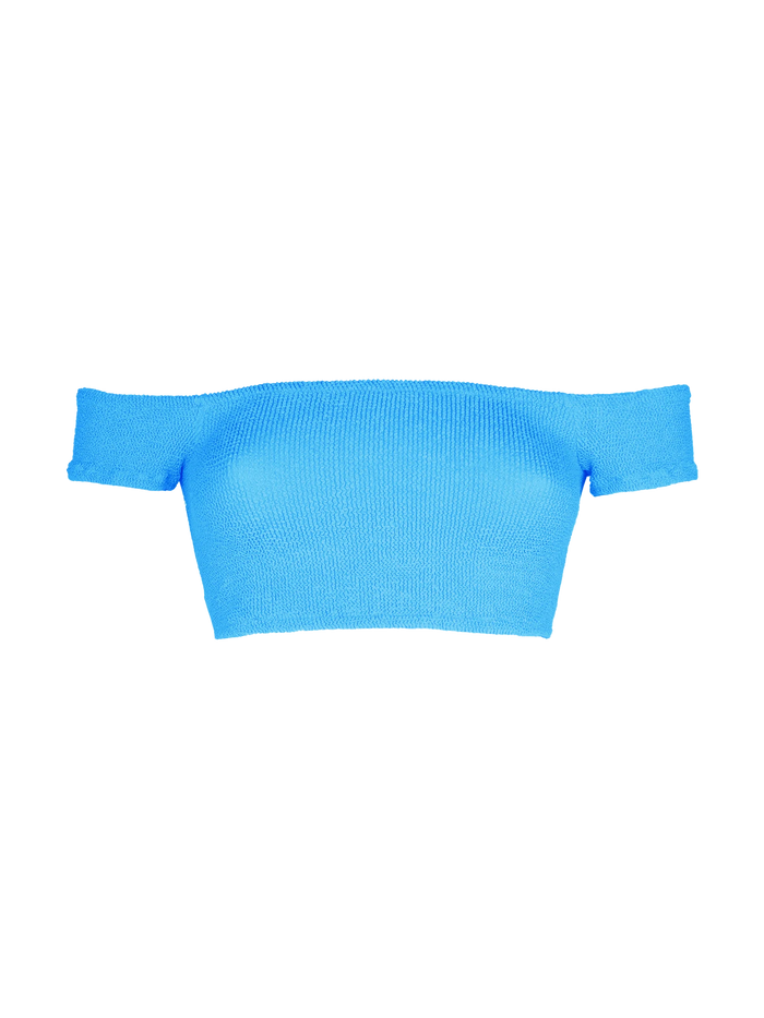 Light Blue Zena Crinkle Bikini Top