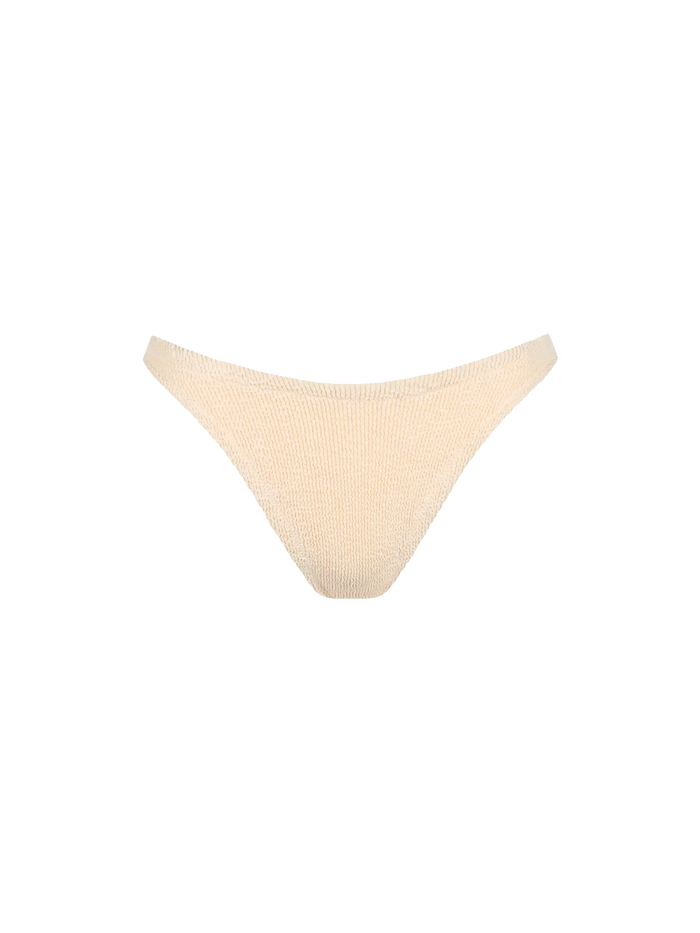 Elise Classic Beige Crinkle Swim Briefs White Bottom