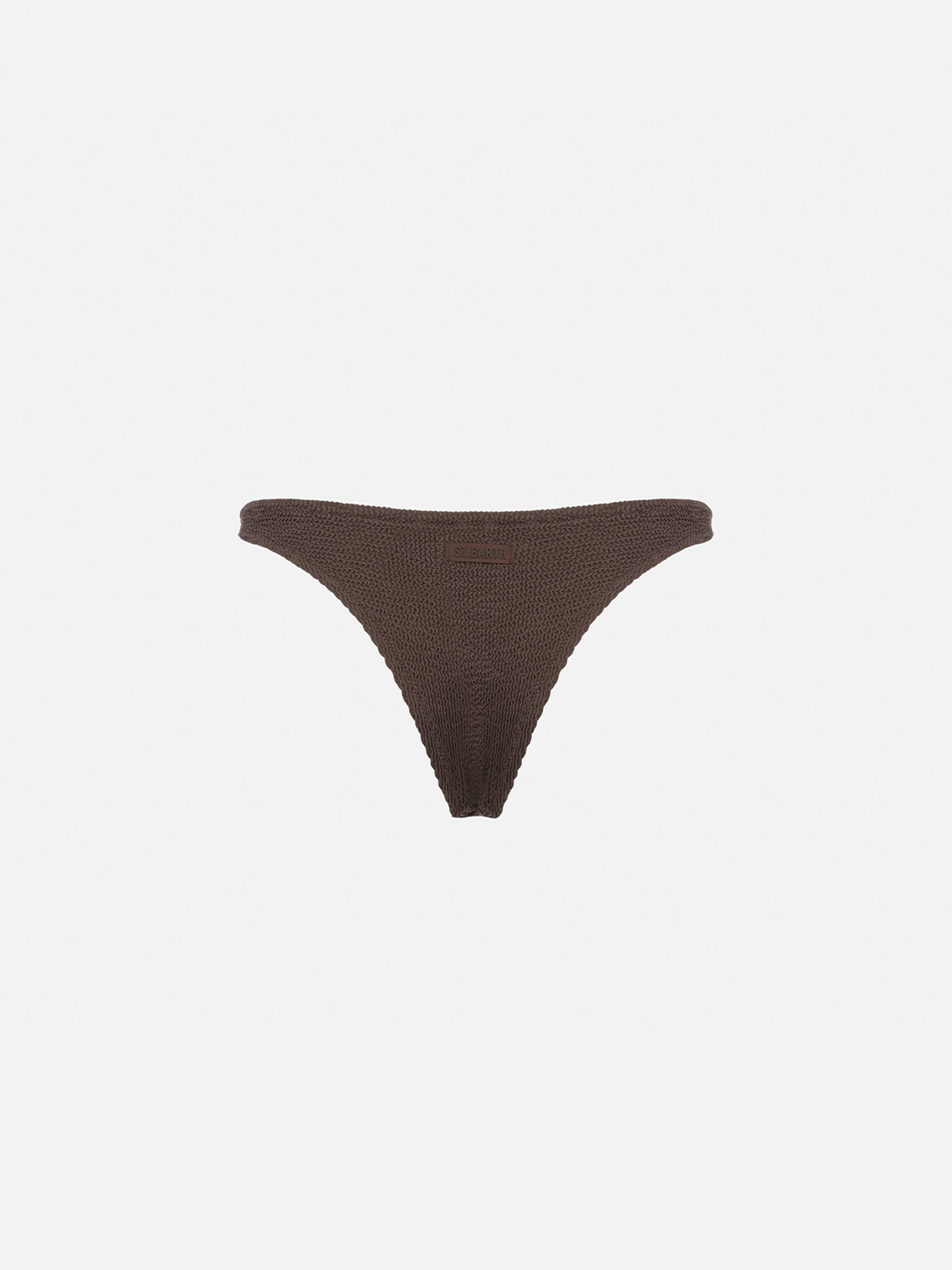 Elise Classic Brown Crinkle Swim Briefs Bottom