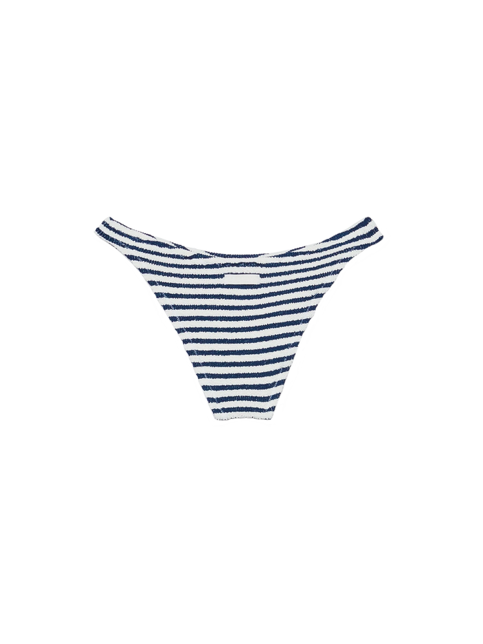 Elise Classic Crinkle Swim Briefs With Striped Print Blue Bottom
