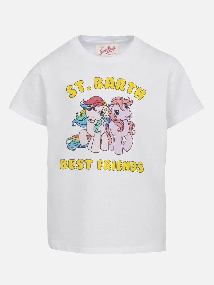 Girl Cotton Jersey Crewneck T-Shirt Elly With My Little Pony Print | Special Edition White