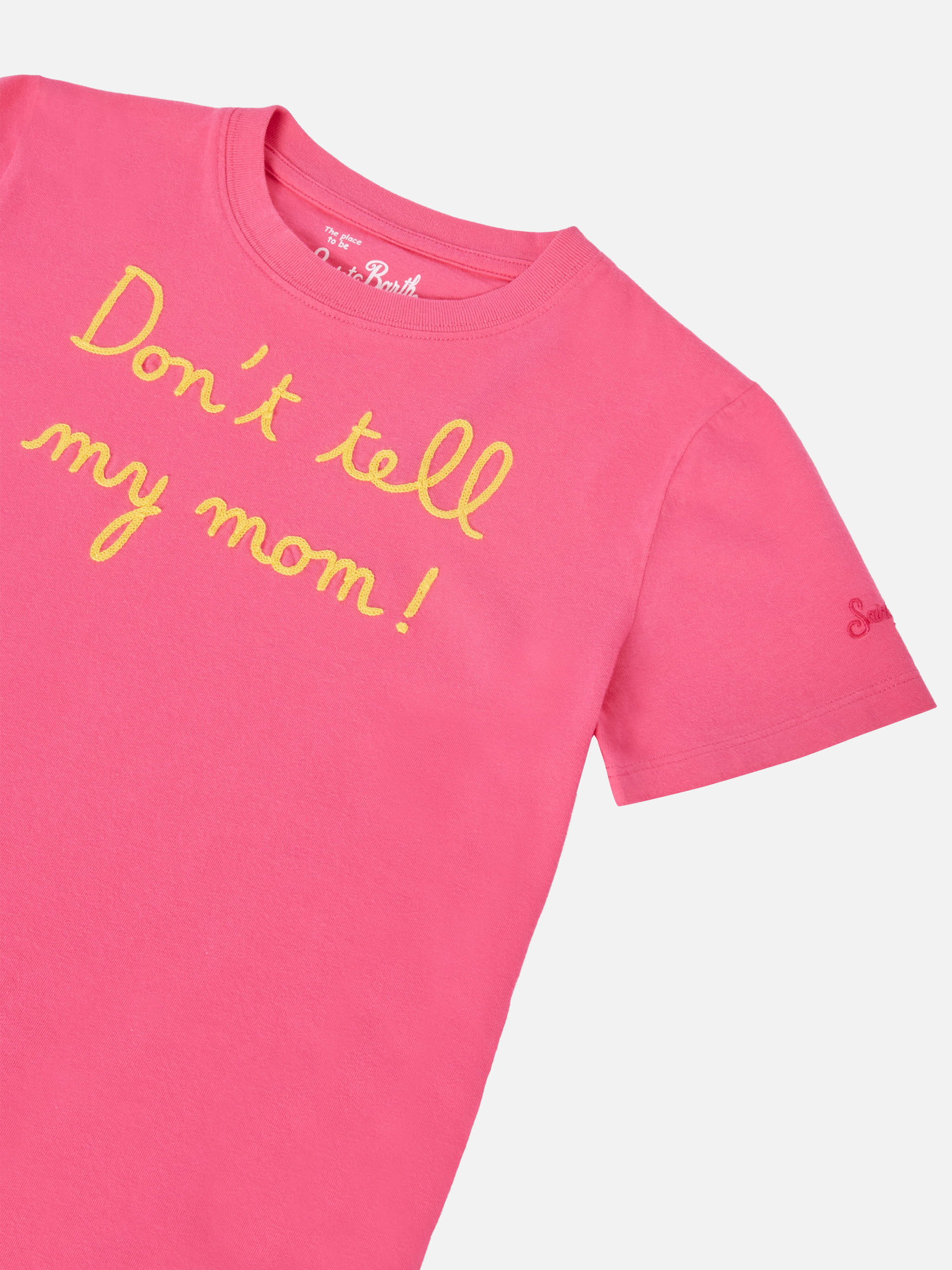 Elly Fuchsia T-Shirt With Embroidery White