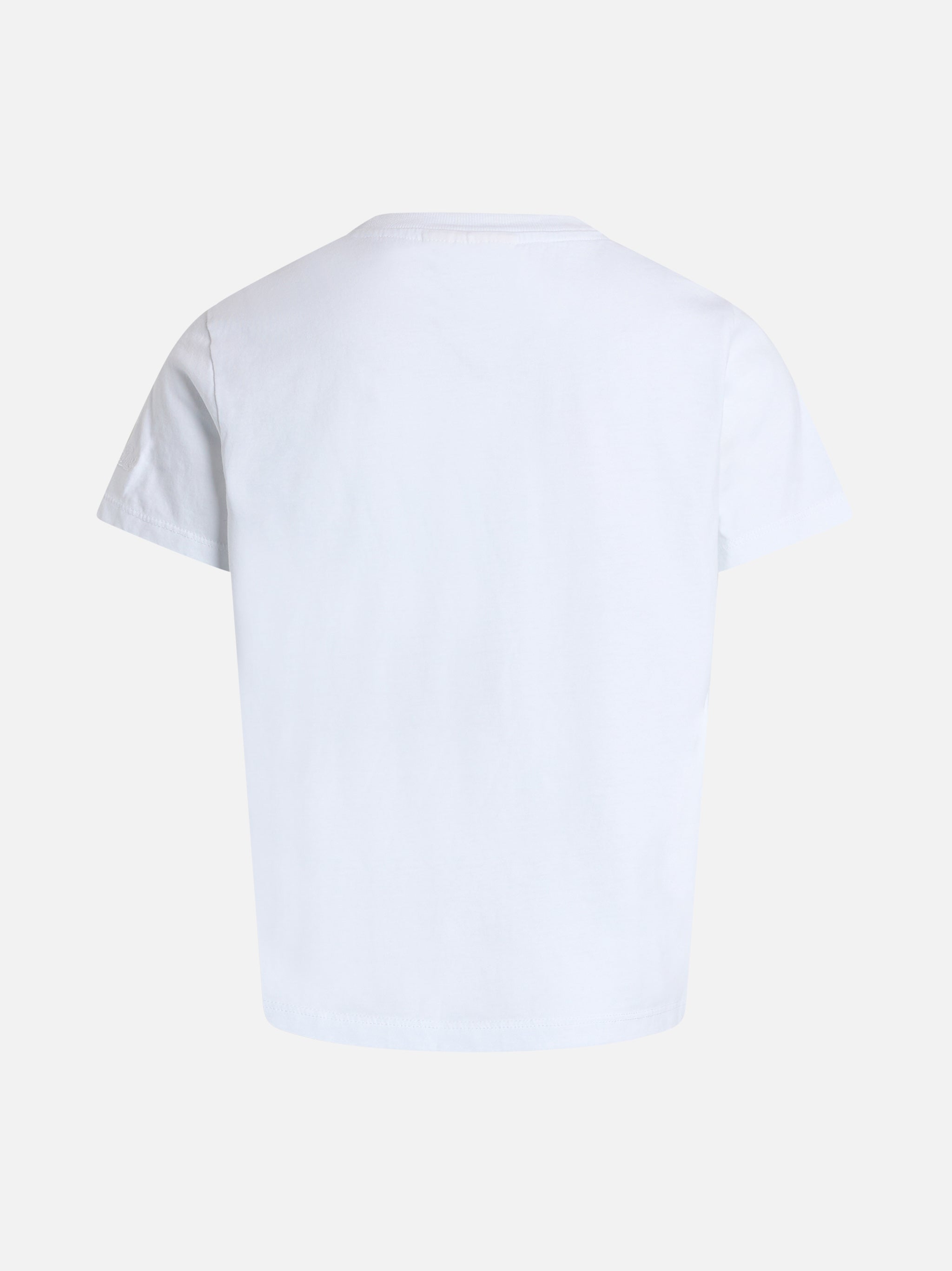 Girl Cotton Jersey Crewneck T-Shirt Elly With Questa È Ibiza Embroidery White