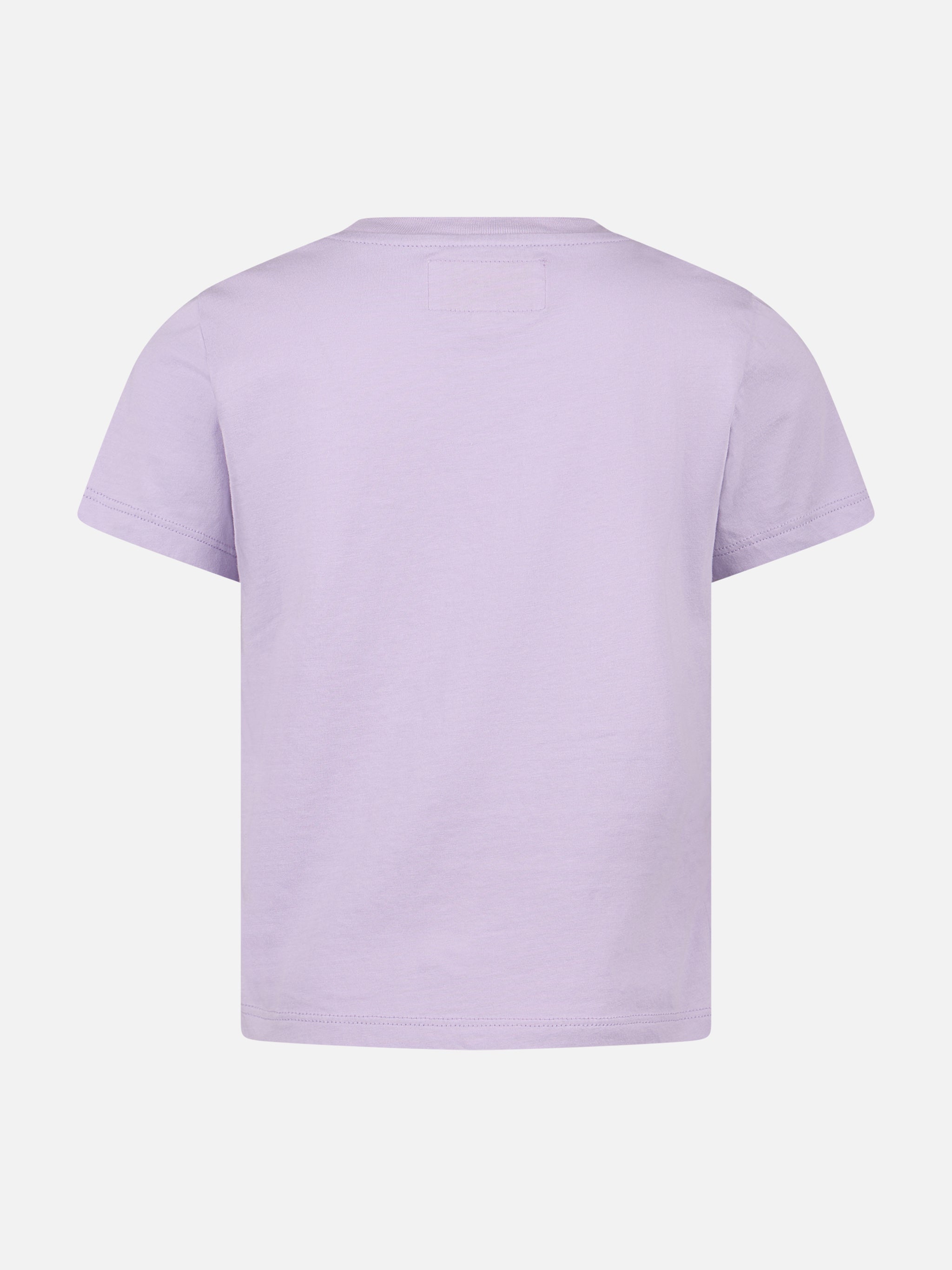 Girl Cotton Jersey Crewneck T-Shirt Elly With St. Barth Print Pink