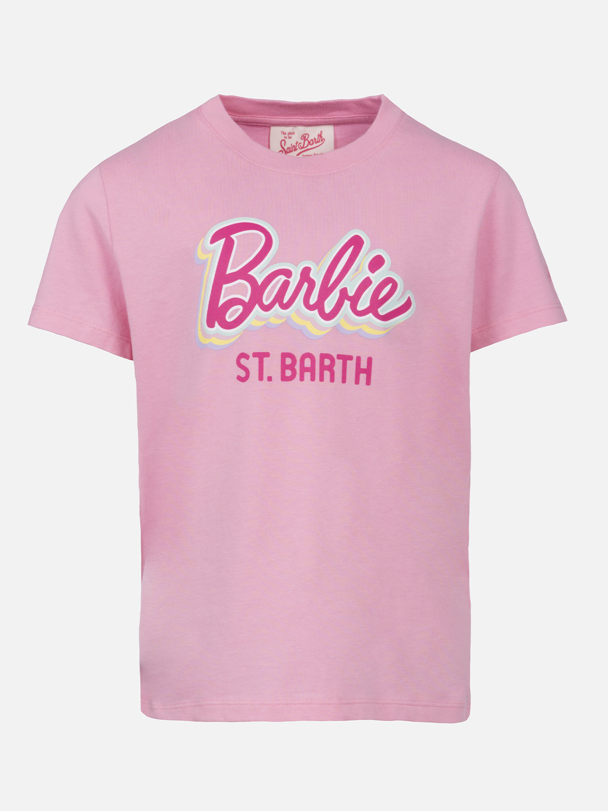 Girl Cotton Jersey Crewneck T-Shirt Elly With Barbie Print | Special Edition Pink