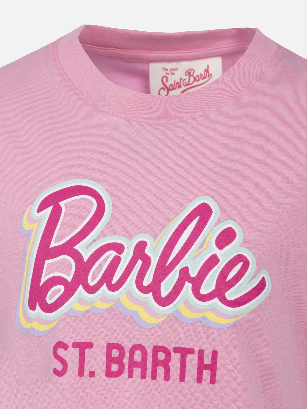 Girl Cotton Jersey Crewneck T-Shirt Elly With Barbie Print | Special Edition Pink