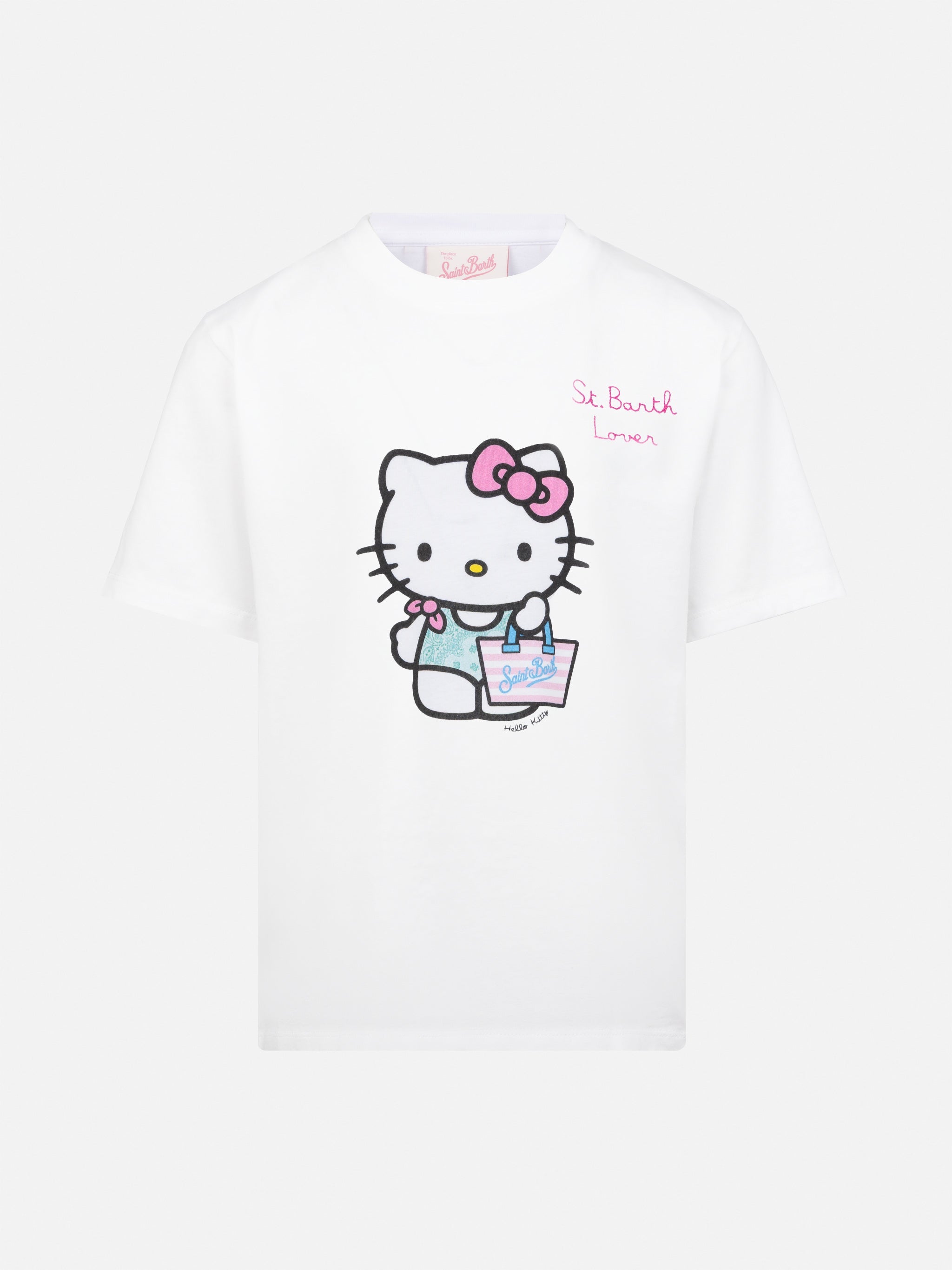 Elly Cotton Jersey Crewneck T-Shirt With Hello Kitty Print | Special Edition White