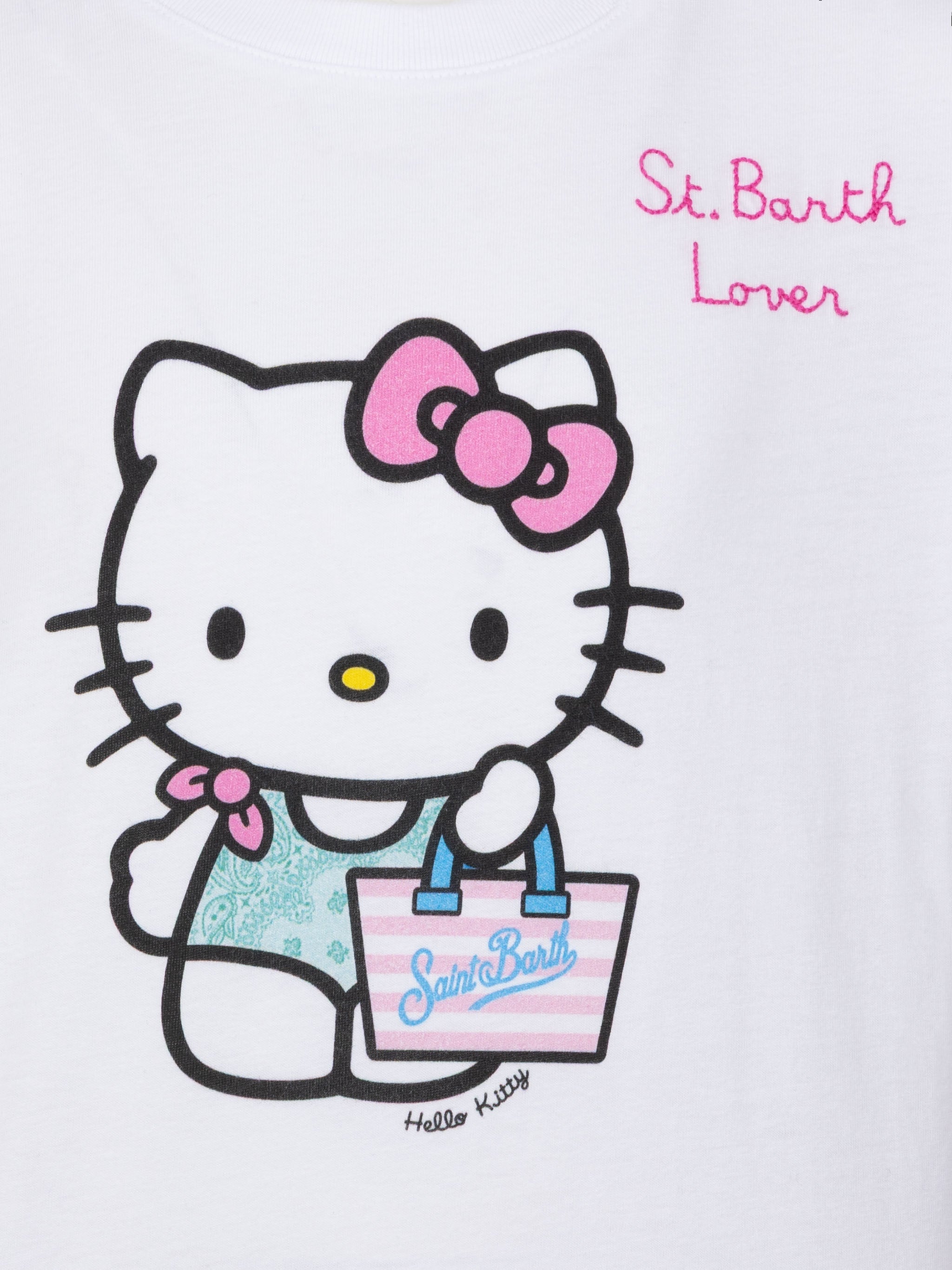 Elly Cotton Jersey Crewneck T-Shirt With Hello Kitty Print | Special Edition White