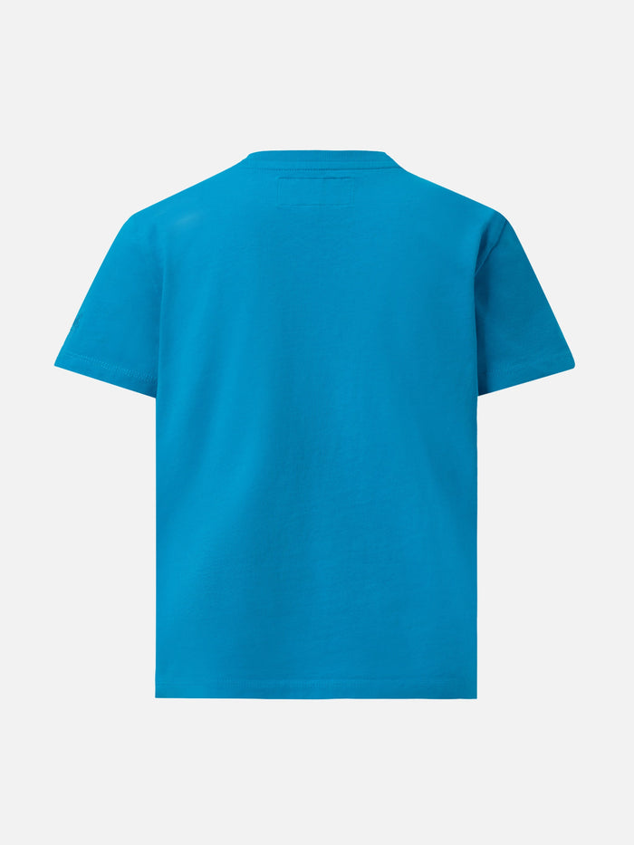 Heavy Cotton T-Shirt Elly With Cherry Rhinestone Embellishment Sky