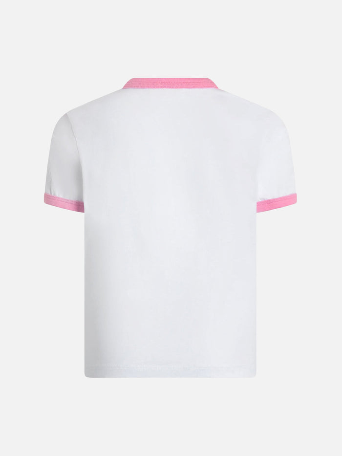 Girl Cotton Jersey Crewneck T-Shirt Elly With Barbie Saint Barth Print | Special Edition White