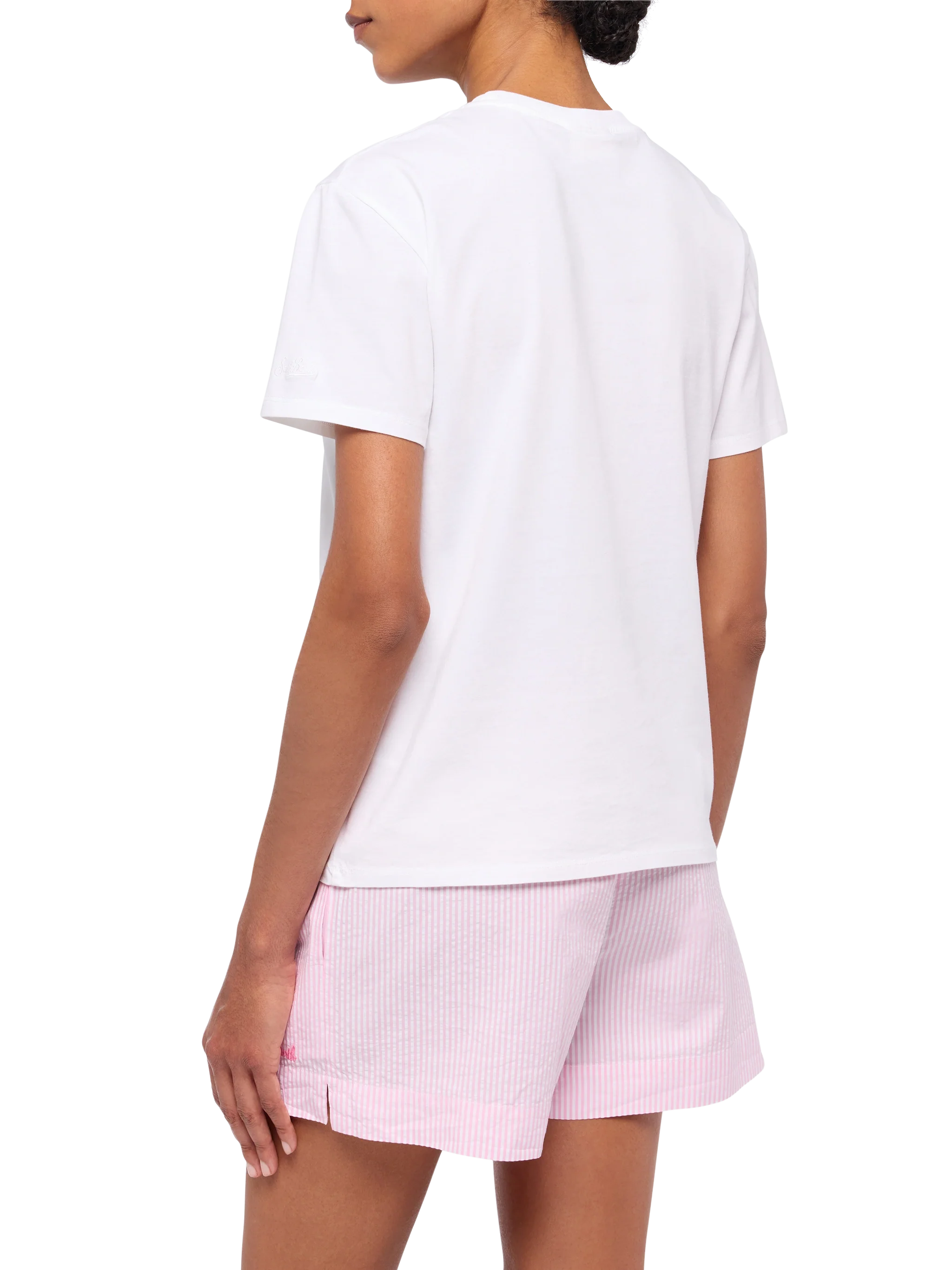 Emilie Cotton T-Shirt With Estate-Mi Lontana Embroidery | Insulti Luminosi Special Edition White