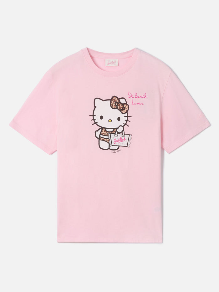 Pink Emilie T-Shirt With Hello Kitty Print And St. Barth Lover Embroidery | Special Edition