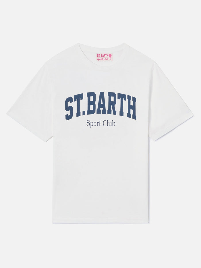 White Emilie T-Shirt With Sport Club Print