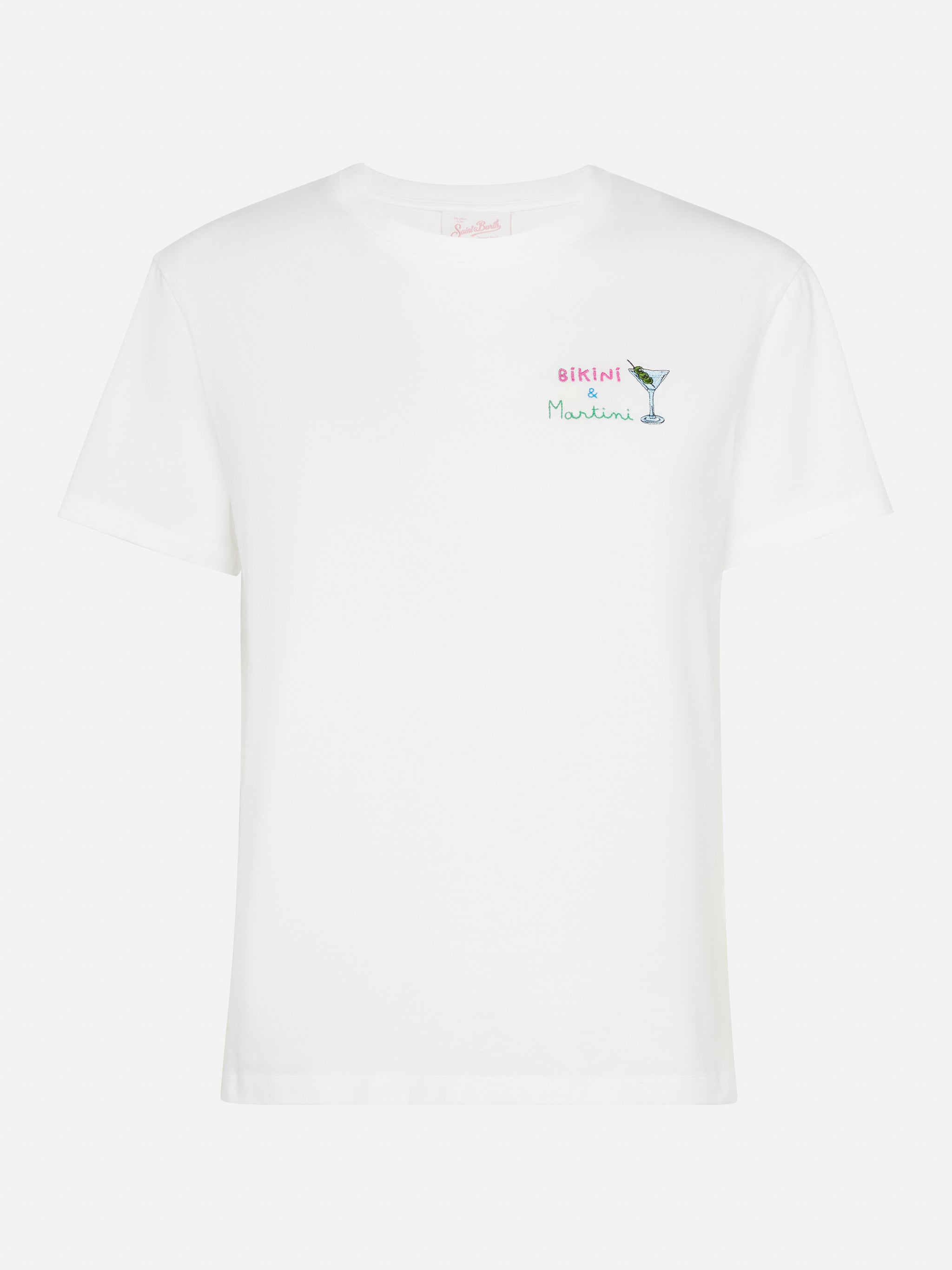 Emilie Cotton T-Shirt With Bikini & Martini Embroidery __single__