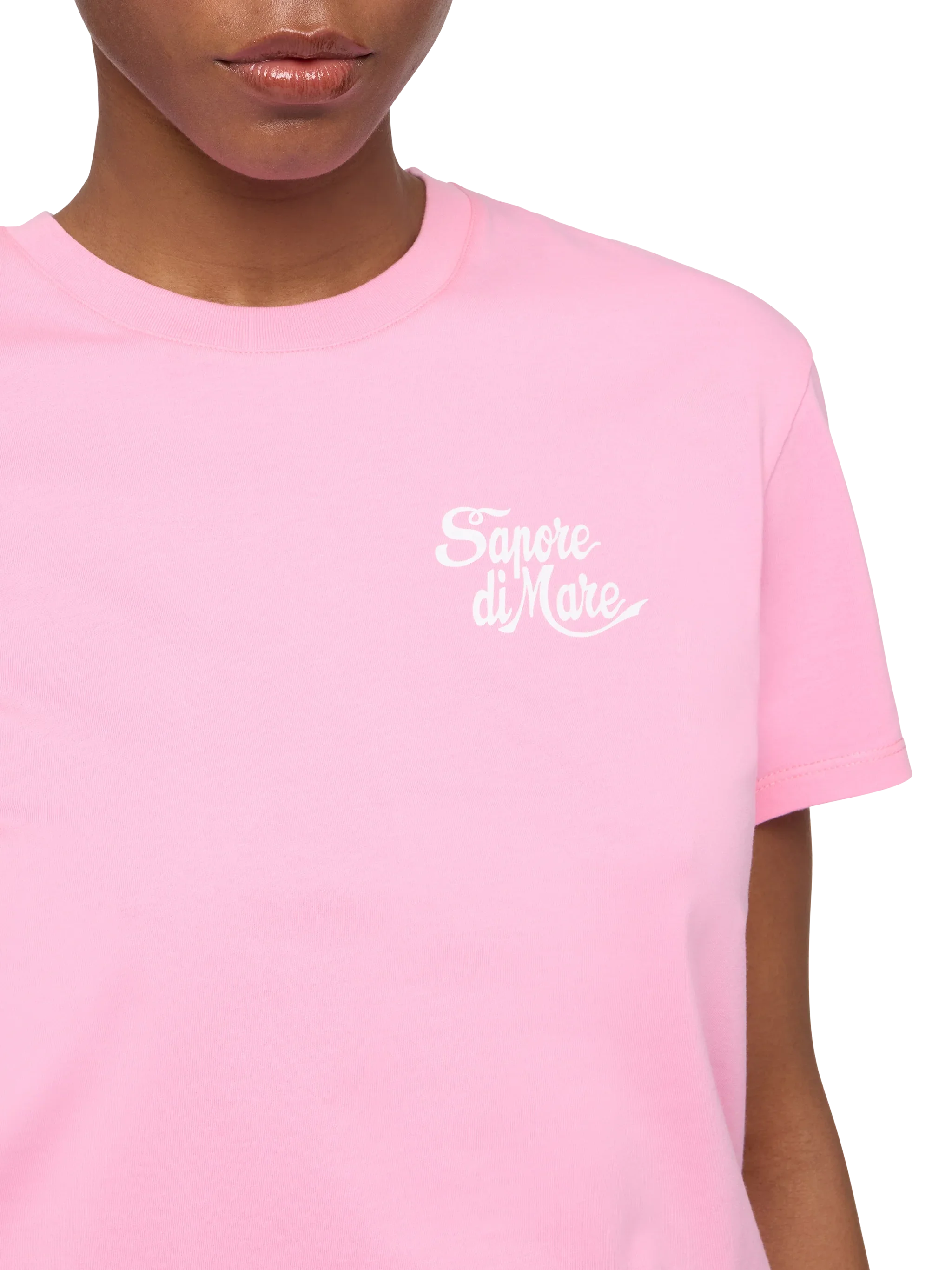 Emilie Cotton T-Shirt With Sapore Di Mare Print | Special Edition Pink