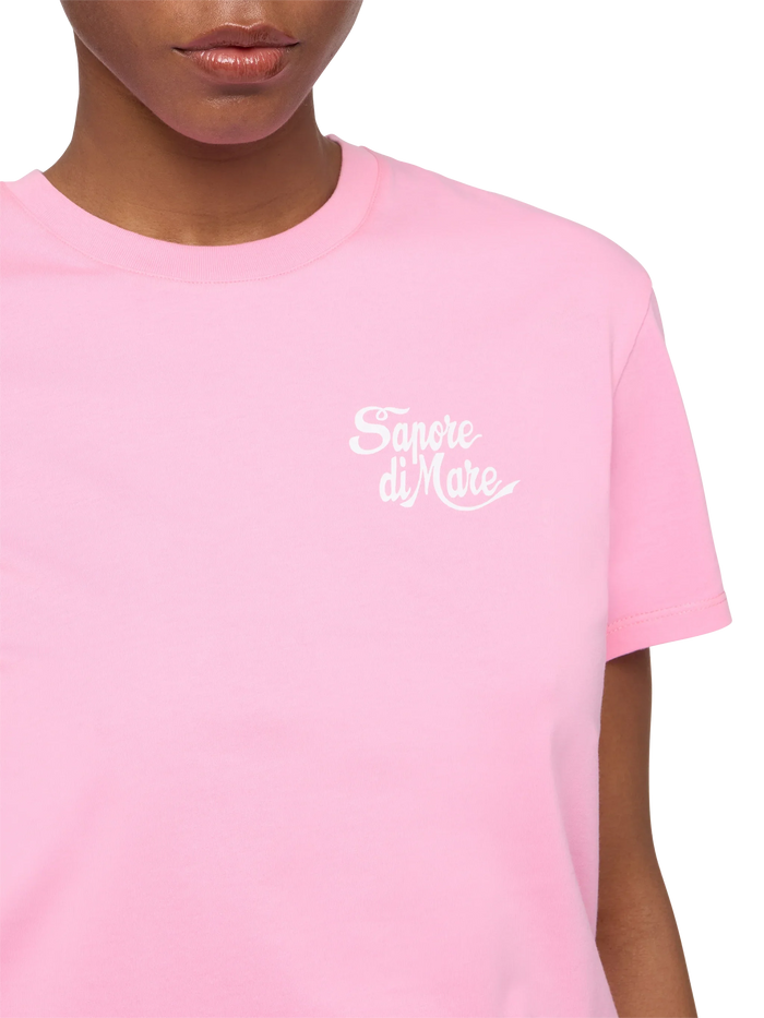 Emilie Cotton T-Shirt With Sapore Di Mare Print | Special Edition Pink