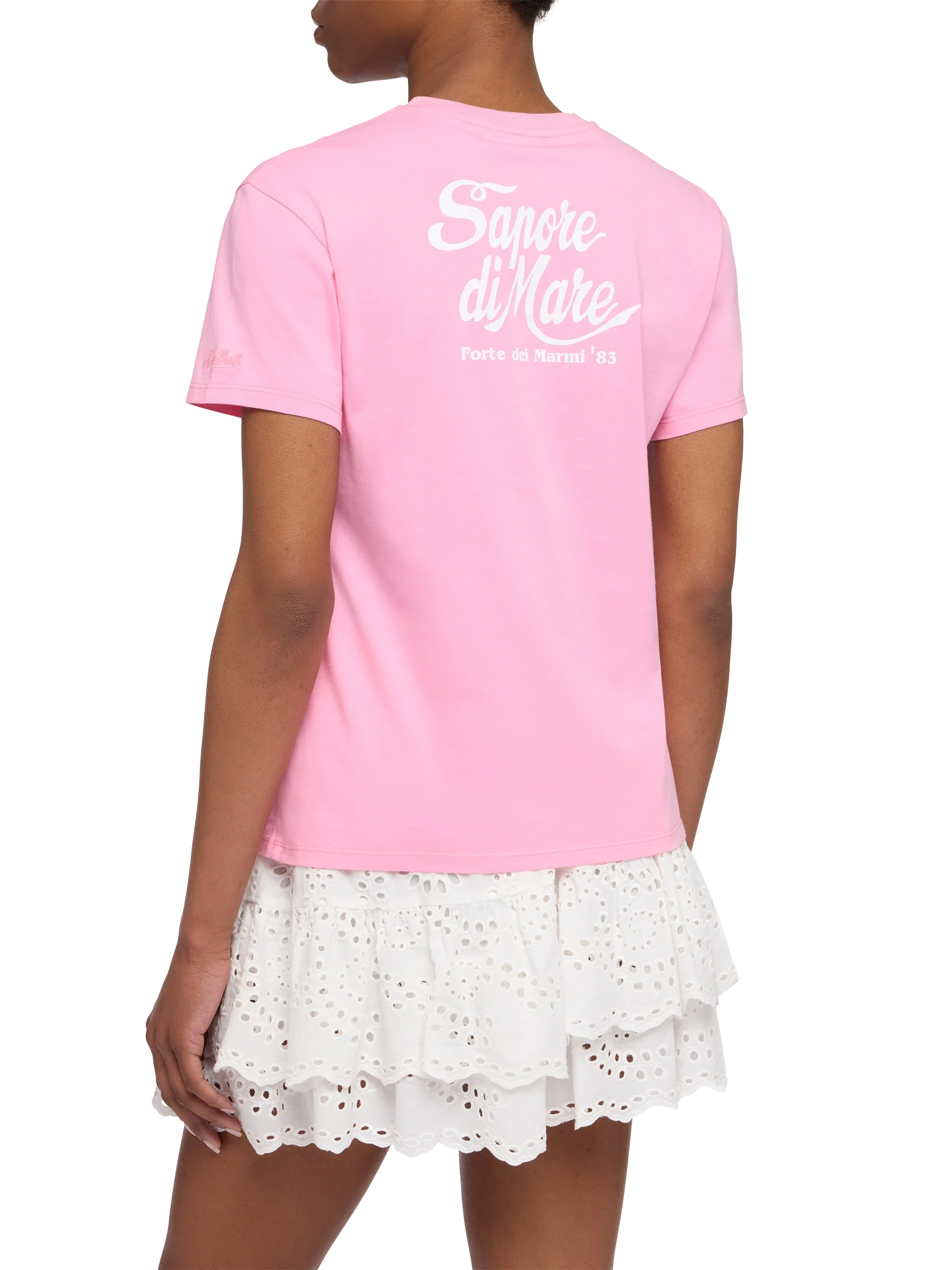 Emilie Cotton T-Shirt With Sapore Di Mare Print | Special Edition Pink