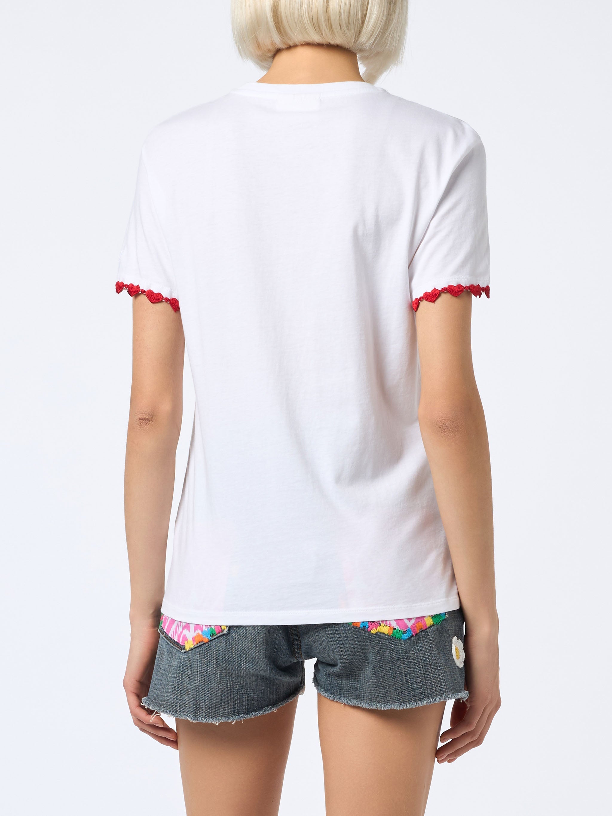 Emilie Cotton T-Shirt With St. Barth Lover Embroidery __single__
