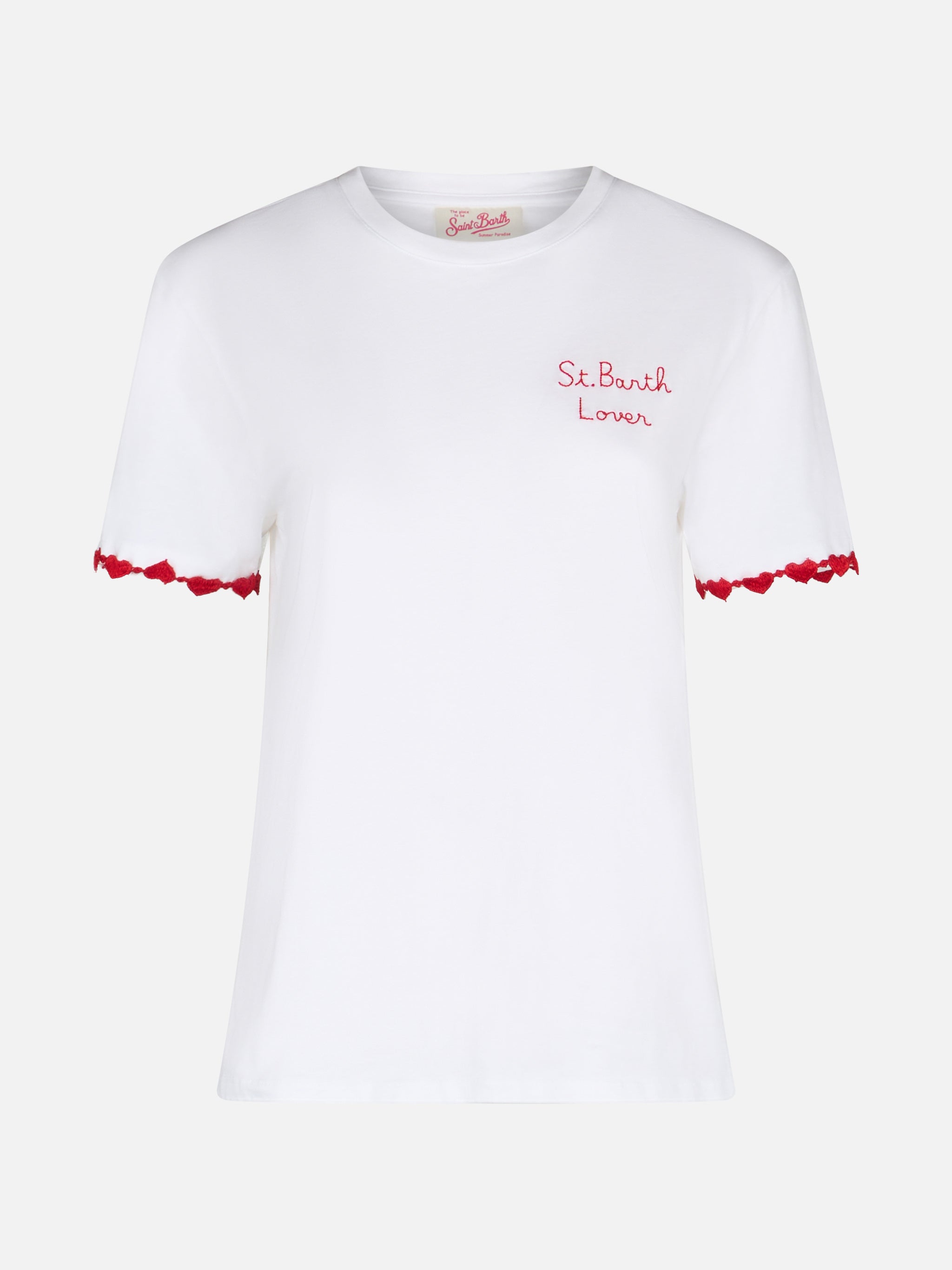 Emilie Cotton T-Shirt With St. Barth Lover Embroidery __single__
