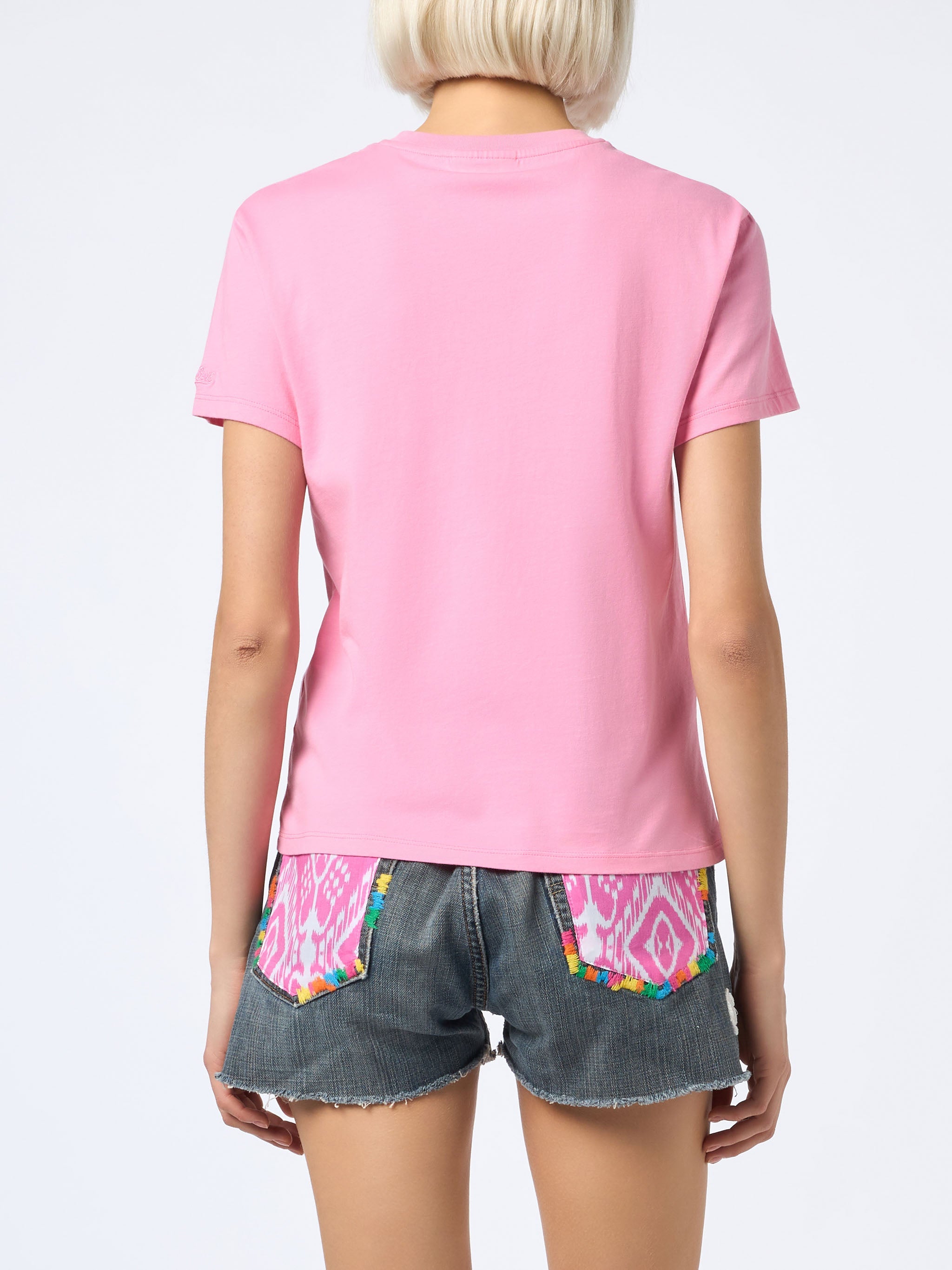 Emilie T-Shirt With Stressed But Well Dressed Embroidery Pink