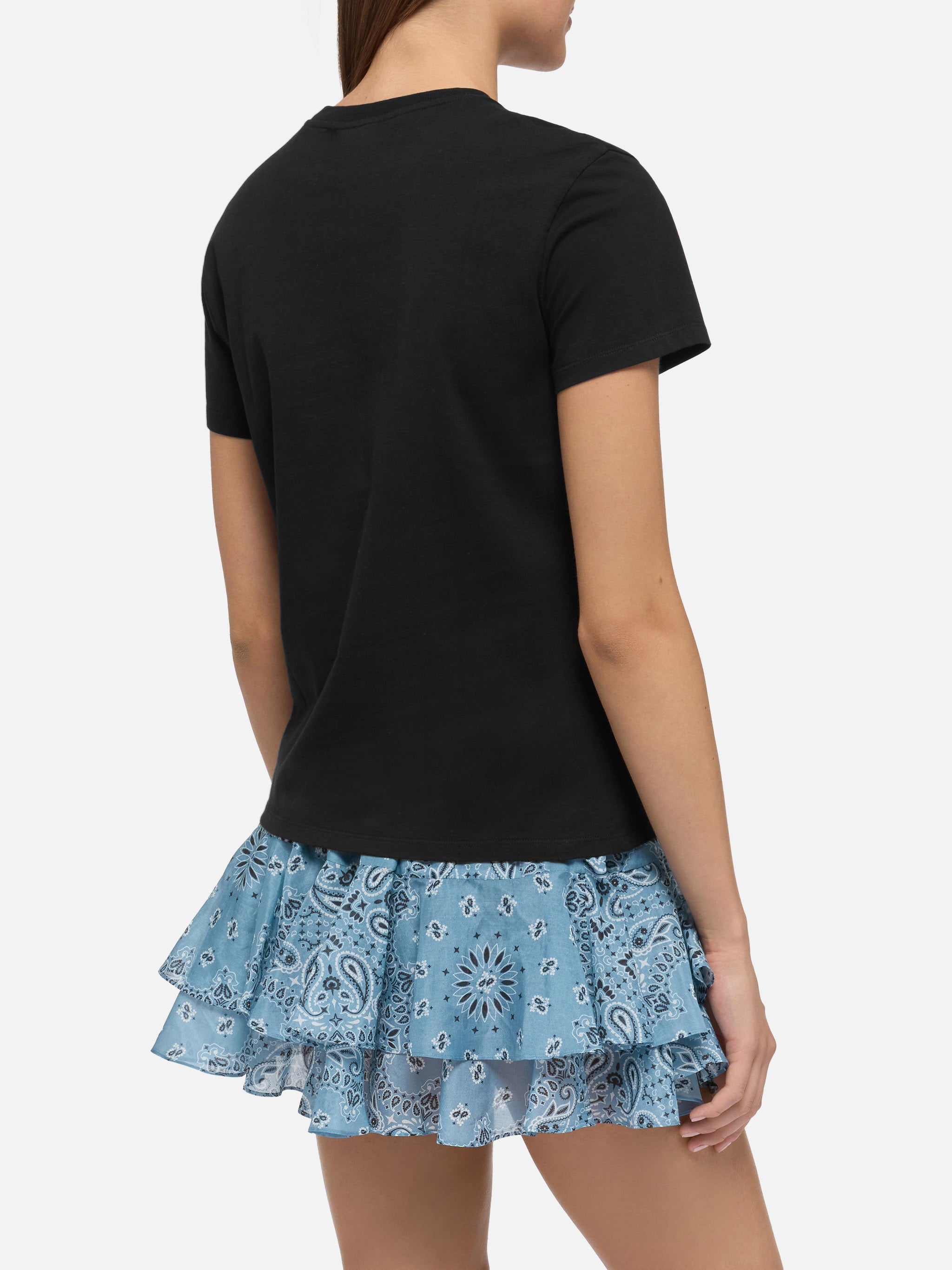 Emilie Cotton T-Shirt With Brillo Senza Bere Embroidery | Insulti Luminosi Special Edition Black