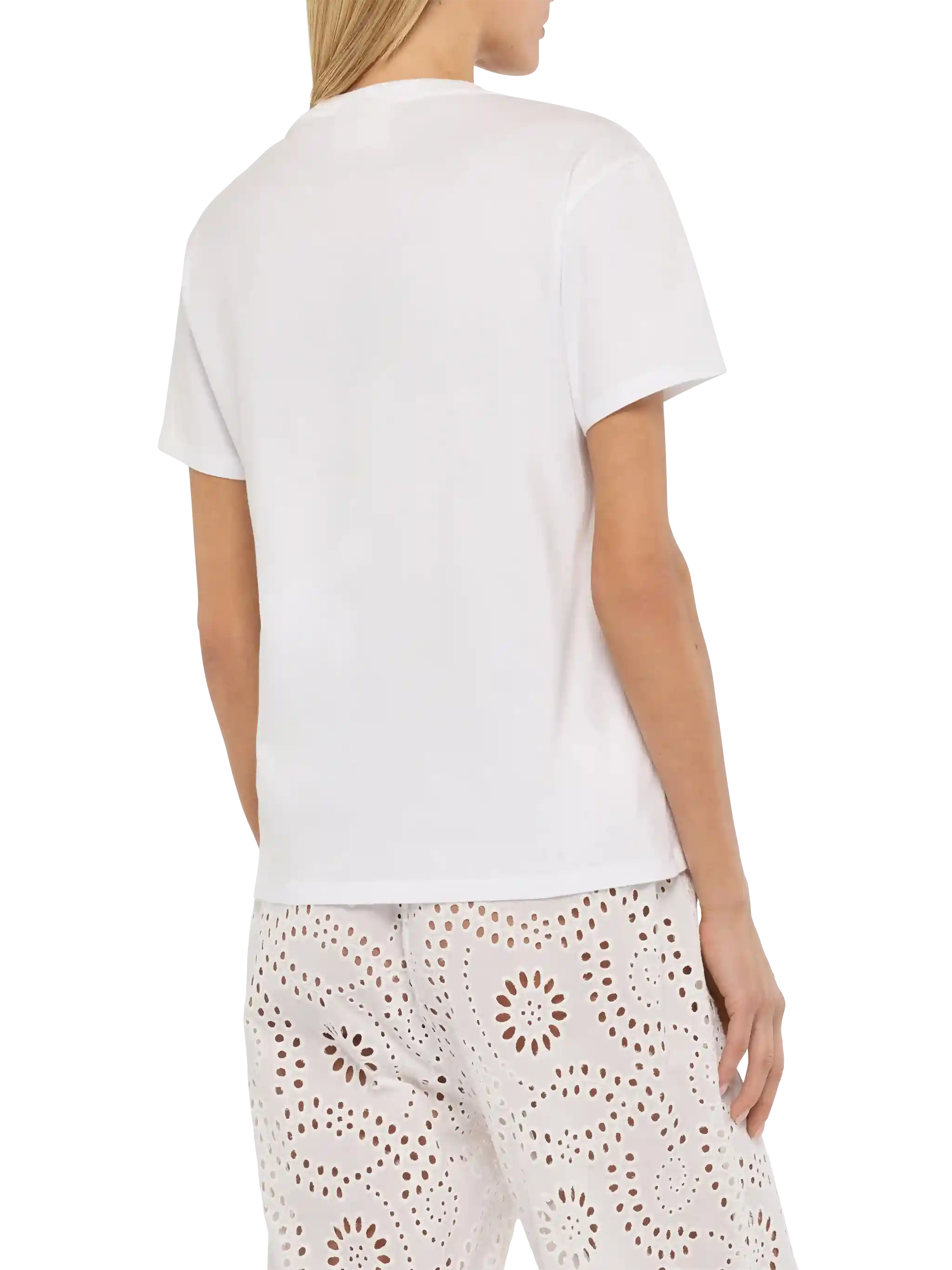 Emilie Cotton T-Shirt With Texani & Tequila Embroidery White