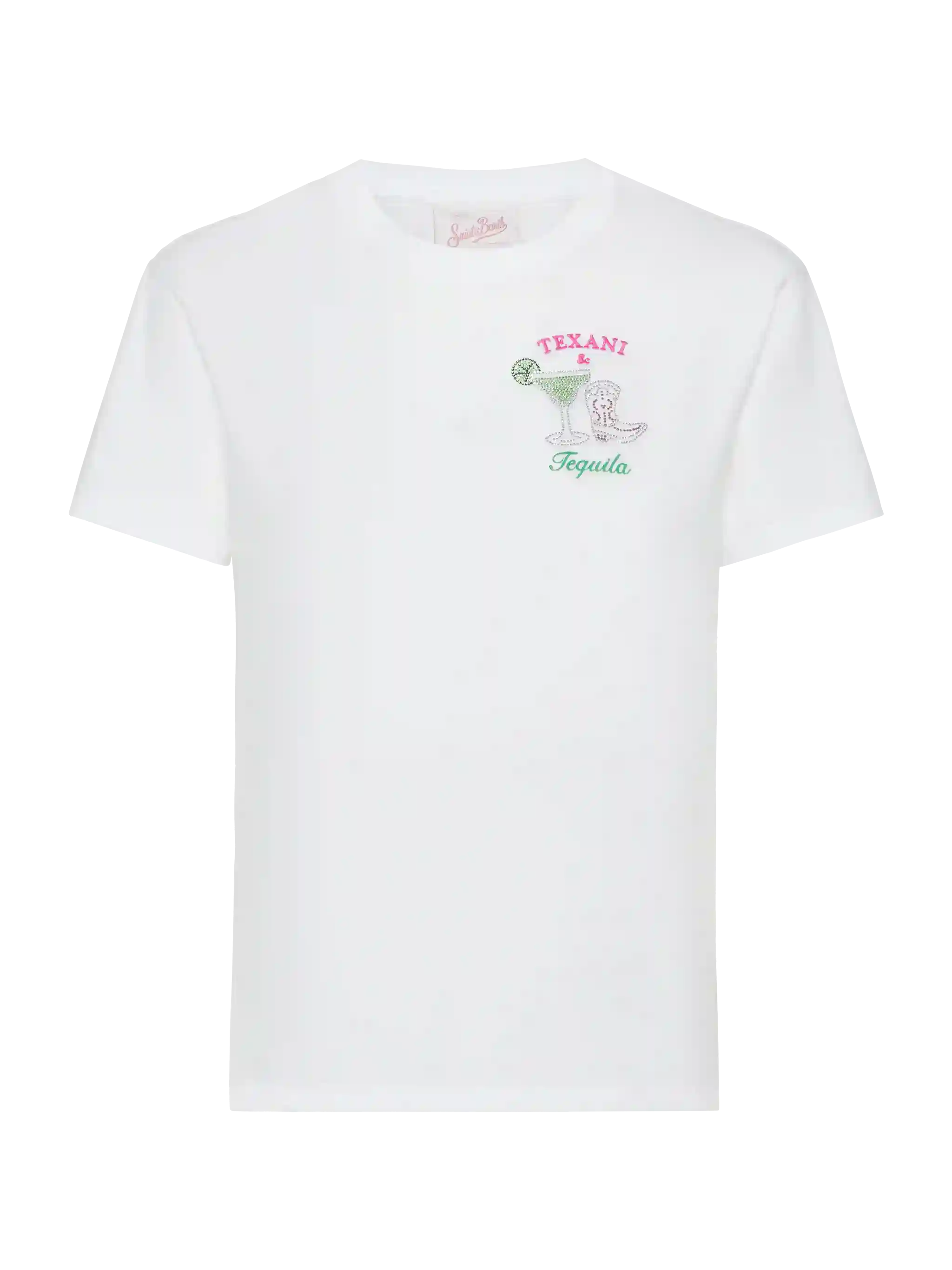 Emilie Cotton T-Shirt With Texani & Tequila Embroidery White