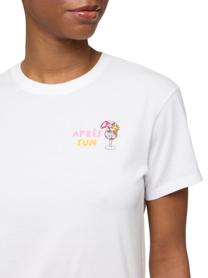 Emilie Cotton T-Shirt With Après Sun Embroidery White