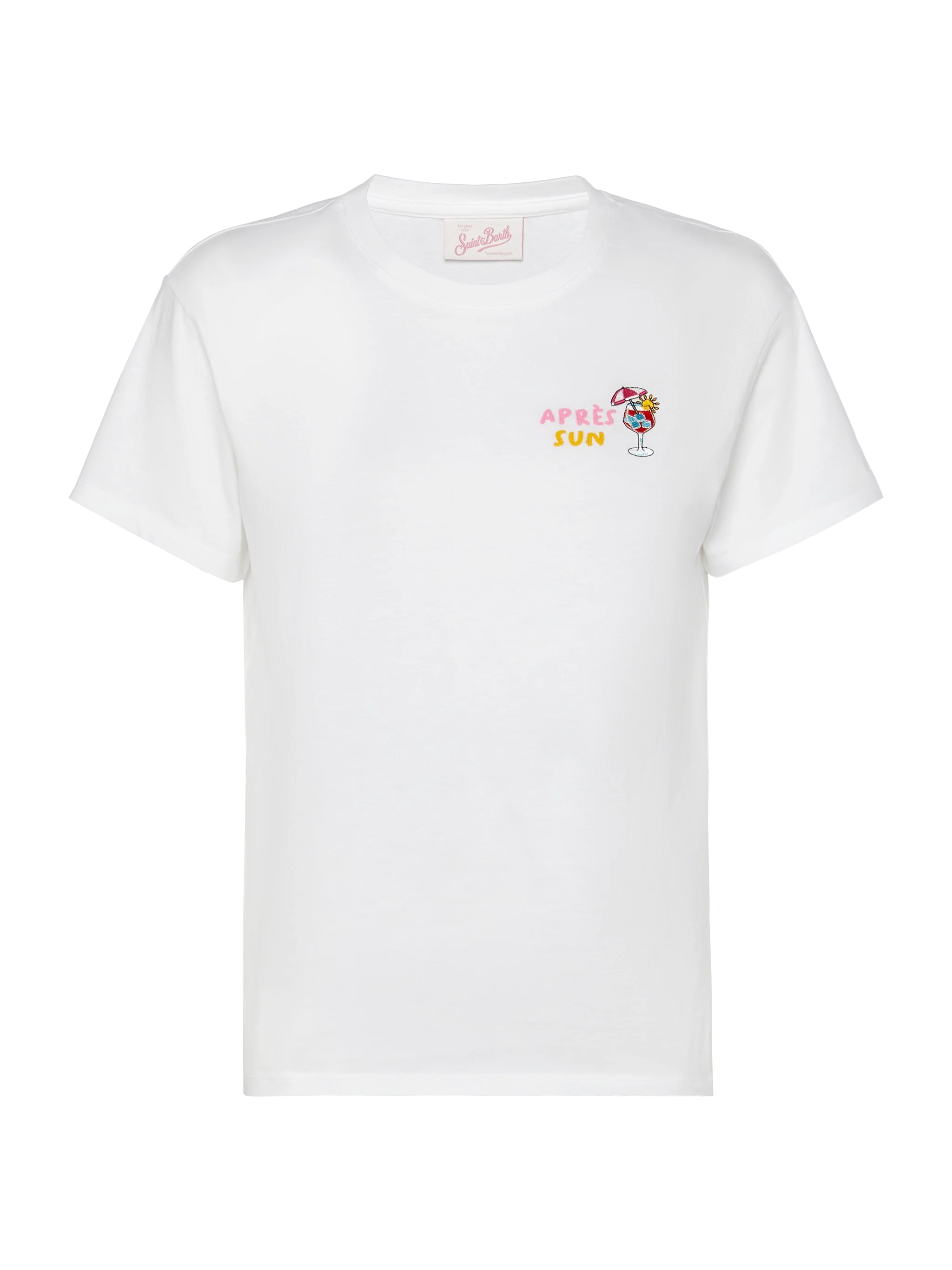 Emilie Cotton T-Shirt With Après Sun Embroidery White