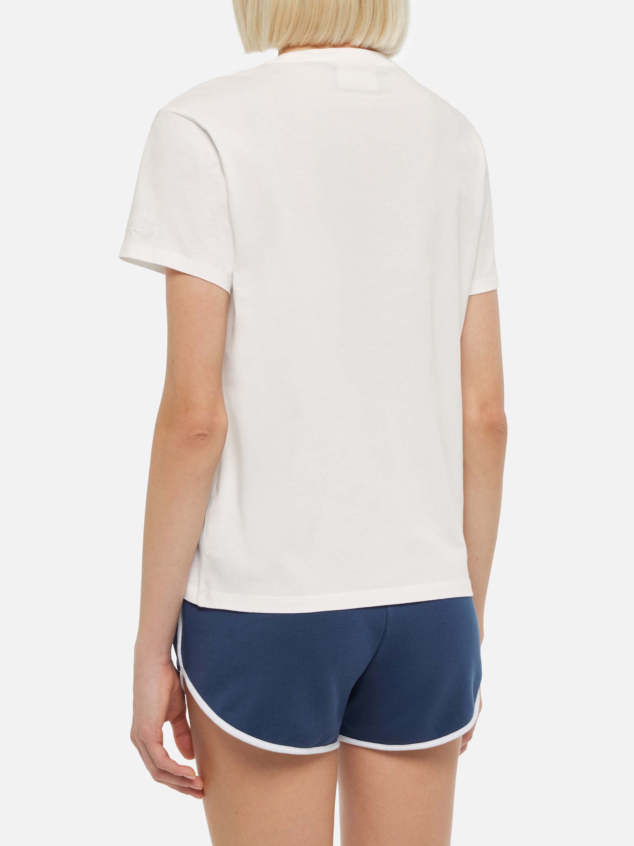 Emilie Cotton T-Shirt With Gin-Fluencer Embroidery White