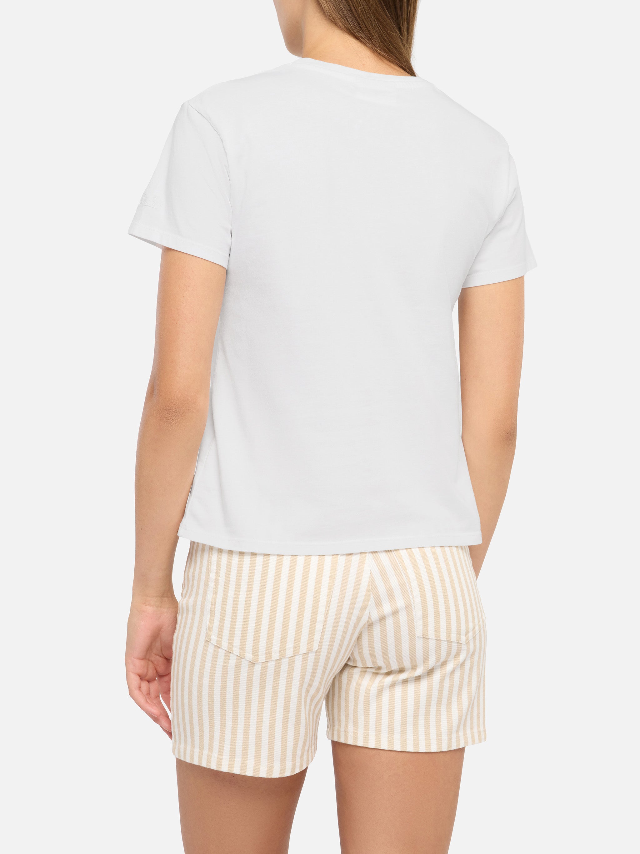 Emilie Cotton T-Shirt With Sto Na Favola Embroidery White