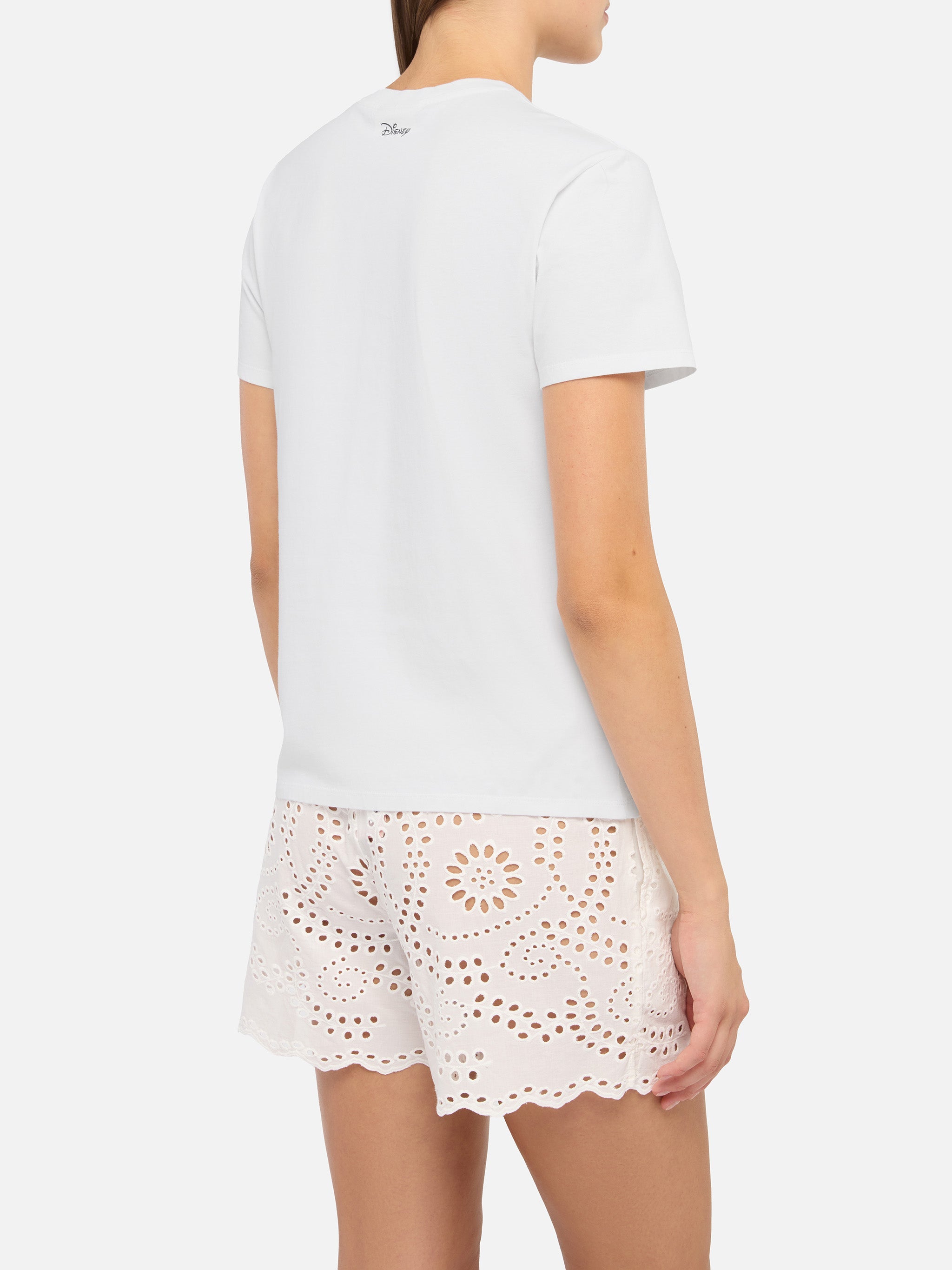 Emilie Cotton T-Shirt With Minnie Yes, Im Perfect Embroidery | Disney© Special Edition White