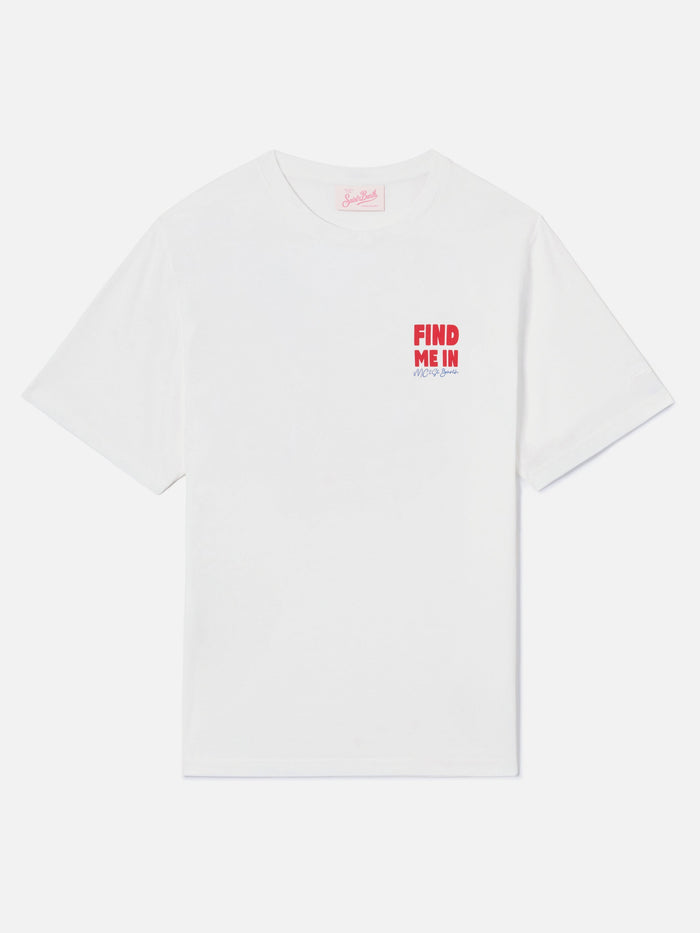 White Emilie T-Shirt With Find Me Vacation Print