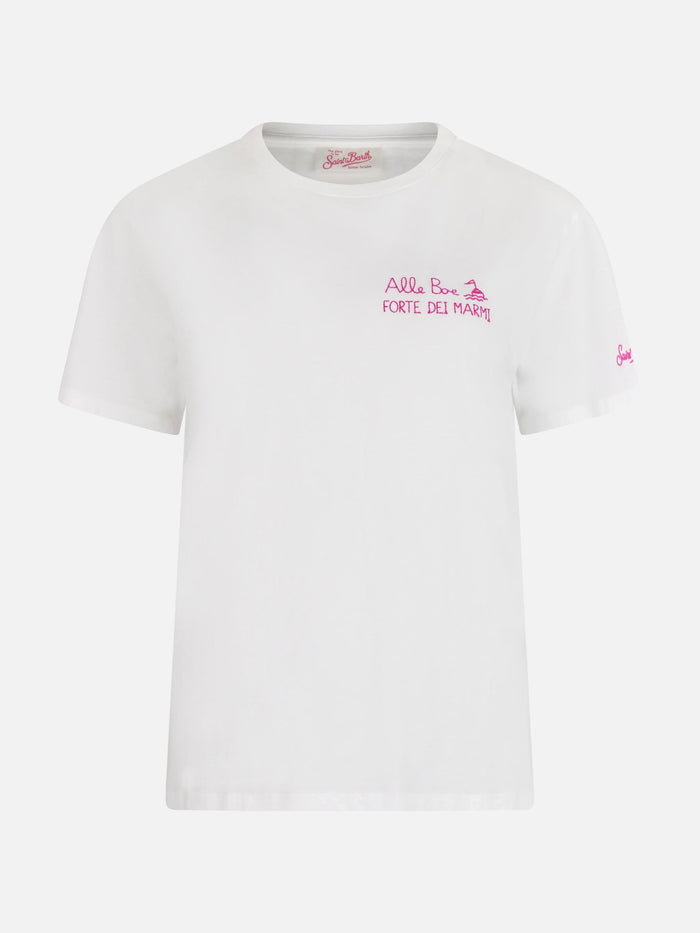 Emilie White Cotton T-Shirt With Amo Forte Print | Special Edition