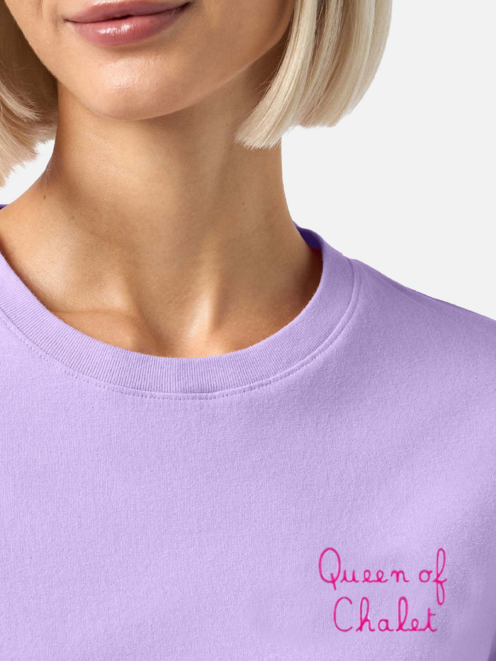 Winter Cotton T-Shirt Emilie With Queen Of Chalet Embroidery Pink