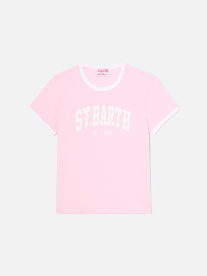 Pink Emilie String T-Shirt With Sport Club Print