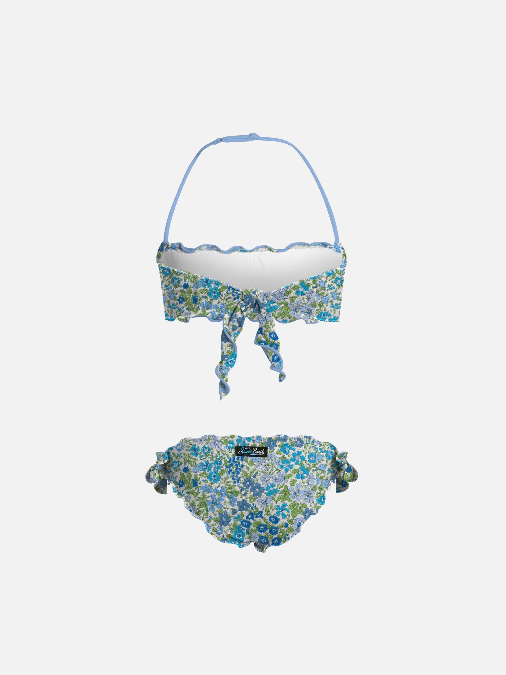 Girl Joanna Luise Print Bandeau Classic Bikini Emy | Made With Liberty Fabric White