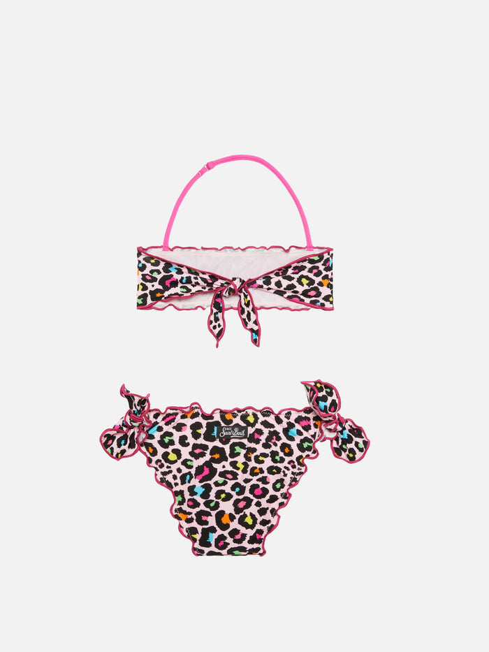 Girl Bandeau Bikini With Leopard Print __single__