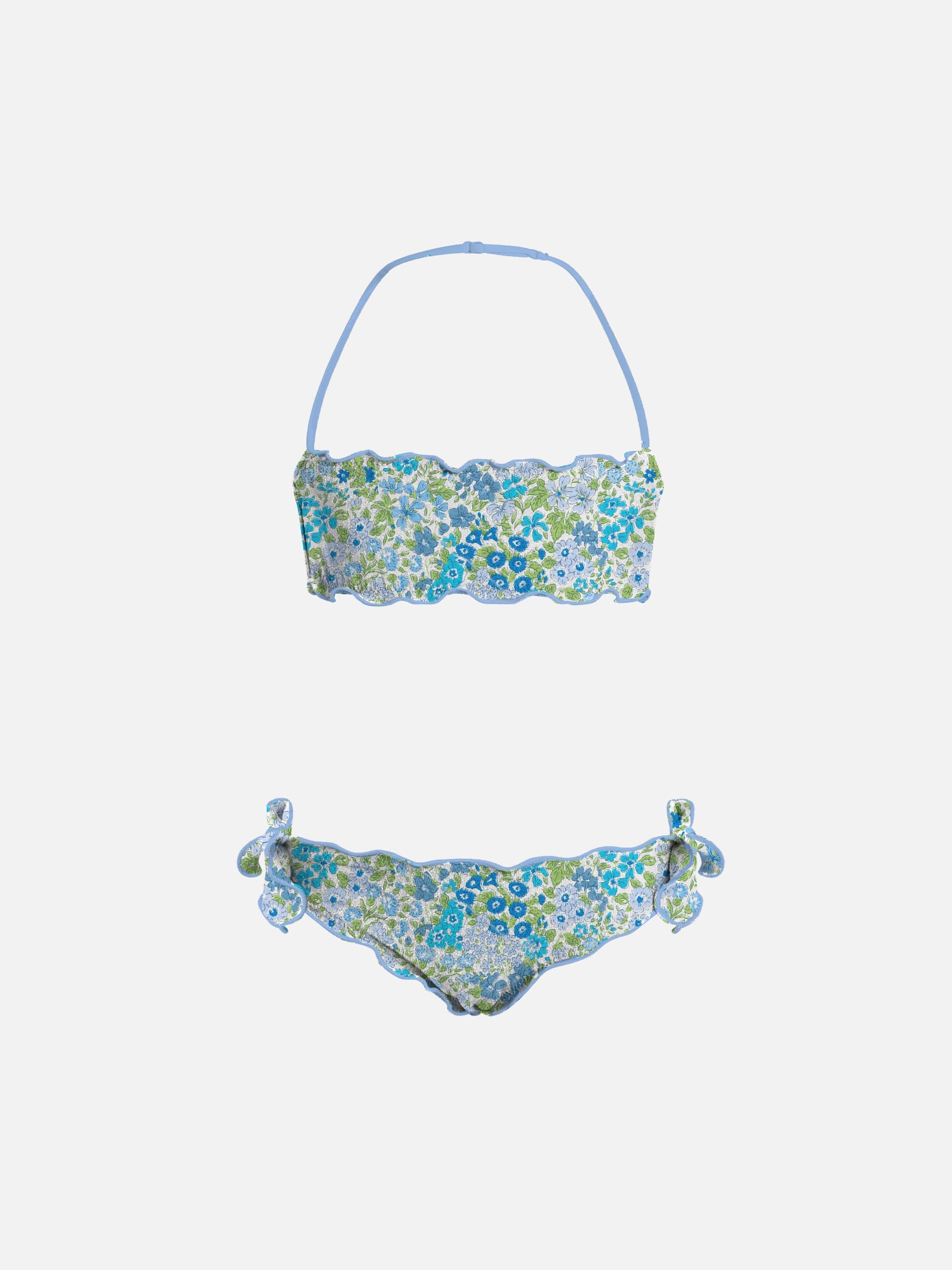 Girl Joanna Luise Print Bandeau Classic Bikini Emy | Made With Liberty Fabric White