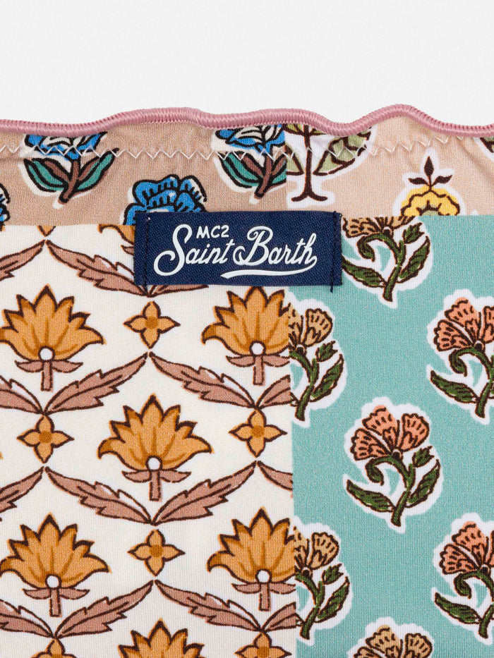 Emy Classic Bandeau Bikini With Flower Patch Print __single__