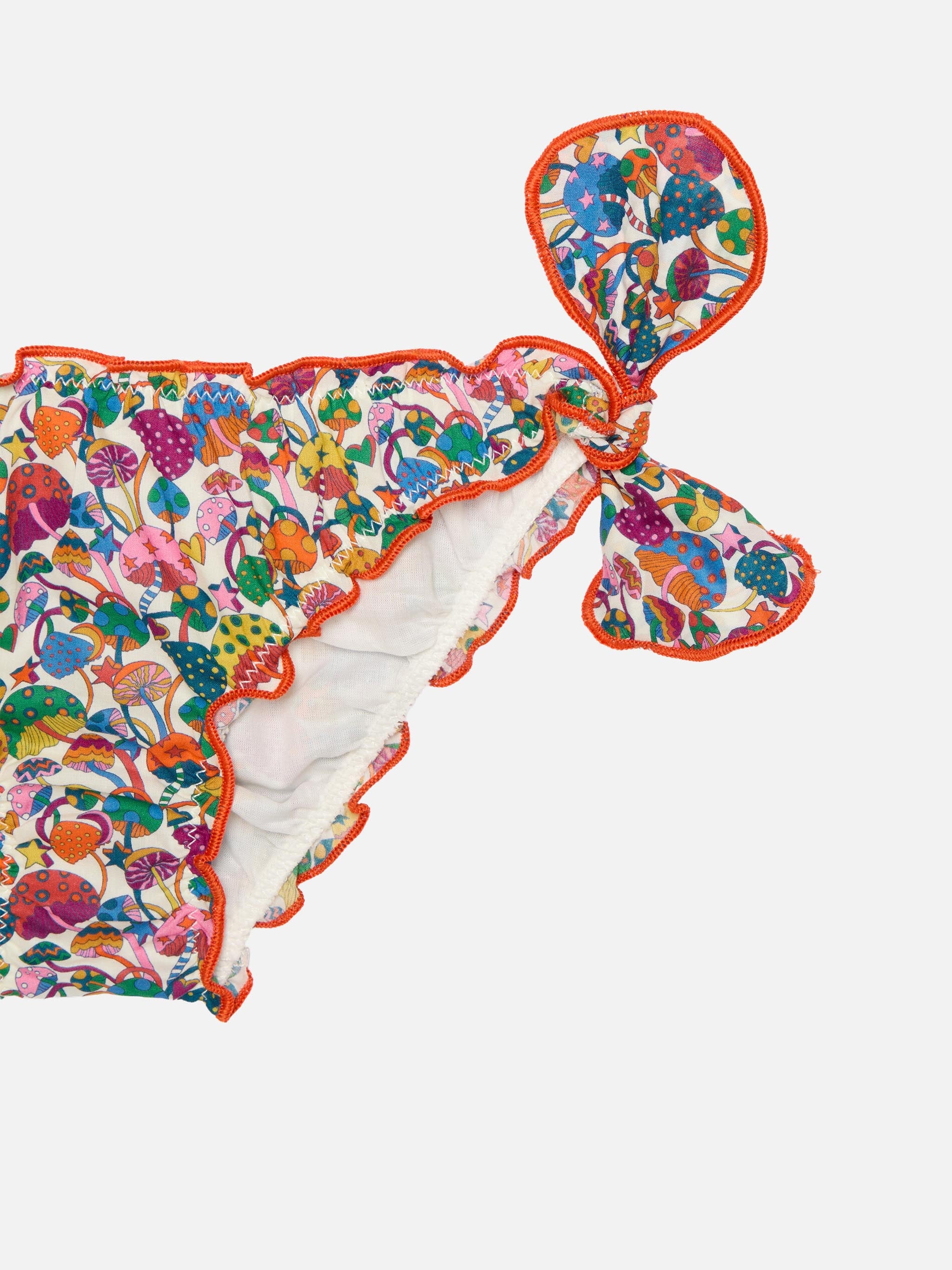 Girl Bandeau Bikini With Liberty Print | Made Fabric Orange