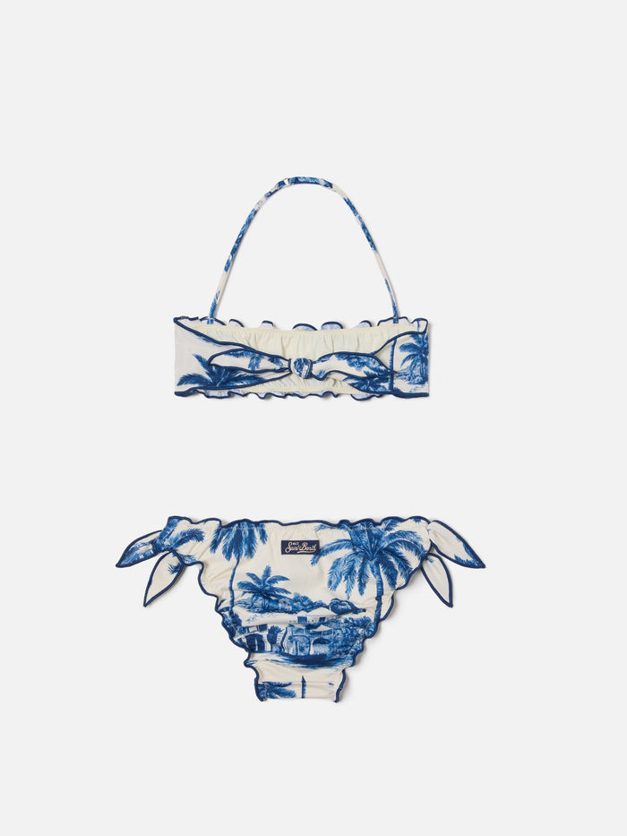 Emy Toile De Jouy Print Bikini Blue