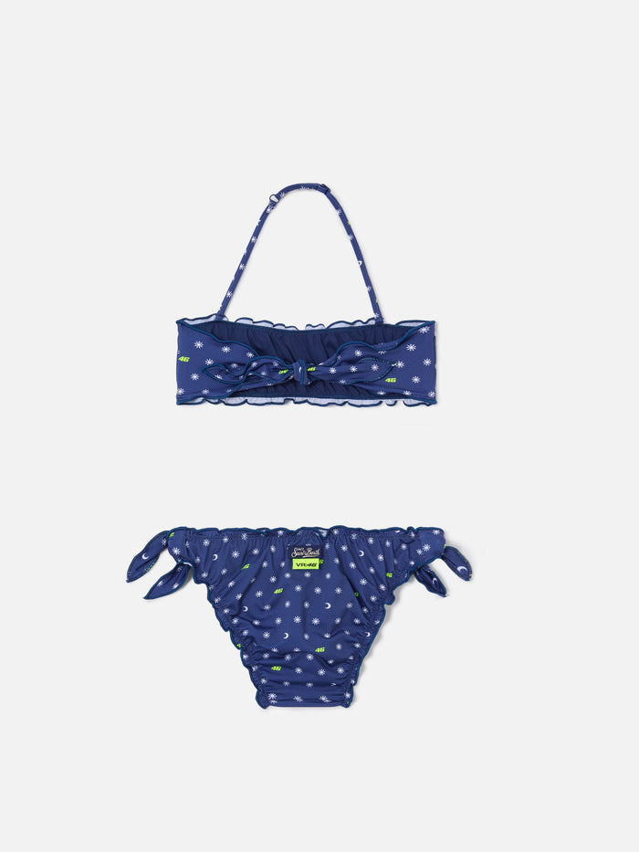 Emy Navy Blue Bandeau Bikini With Vr46 Print | Special Edition