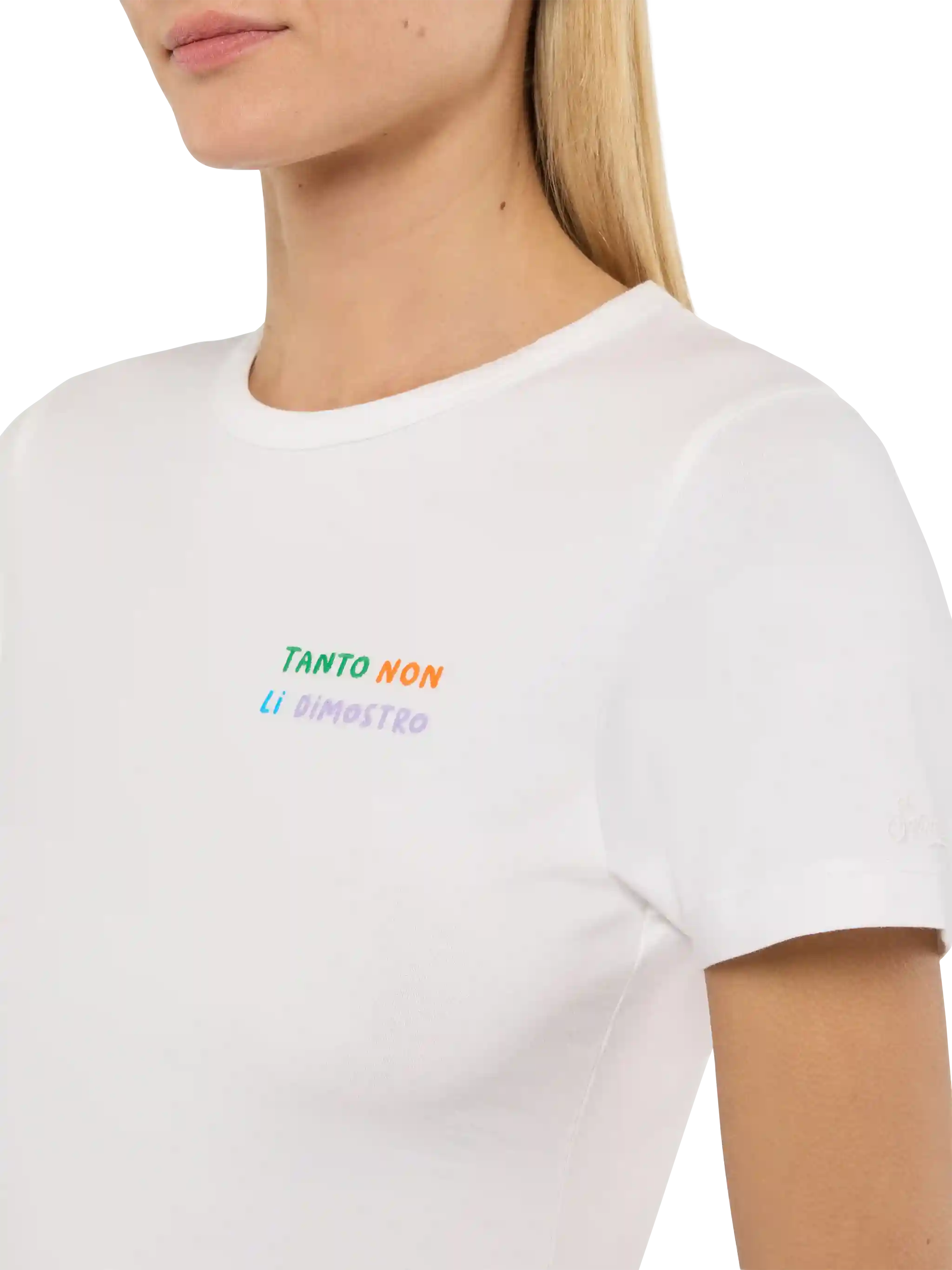 Emilie Cotton T-Shirt With Tanto Non Li Dimostro Embroidery White