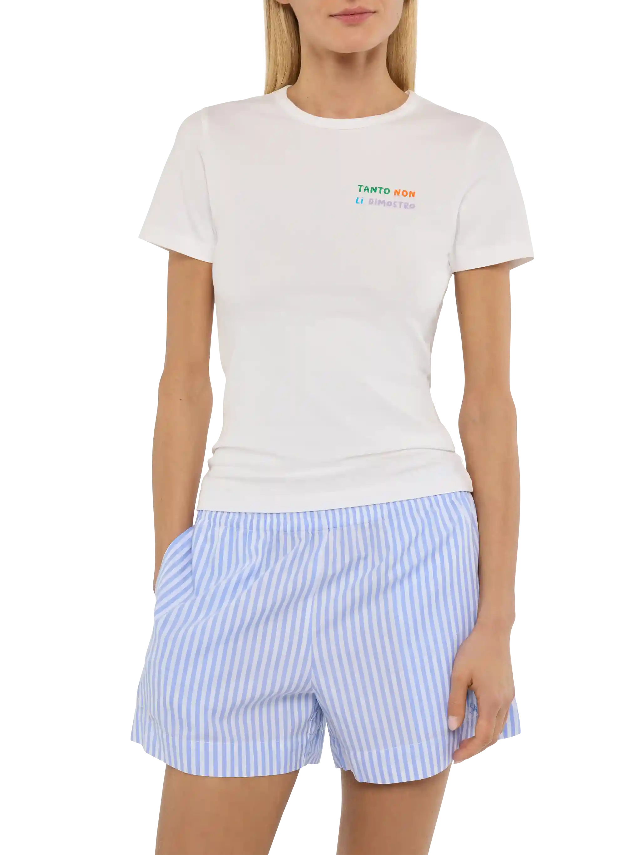 Emilie Cotton T-Shirt With Tanto Non Li Dimostro Embroidery White
